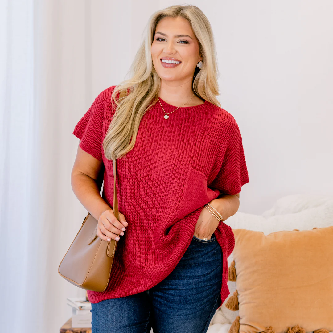 Imagine My World Sweater, Red - Giverhouse