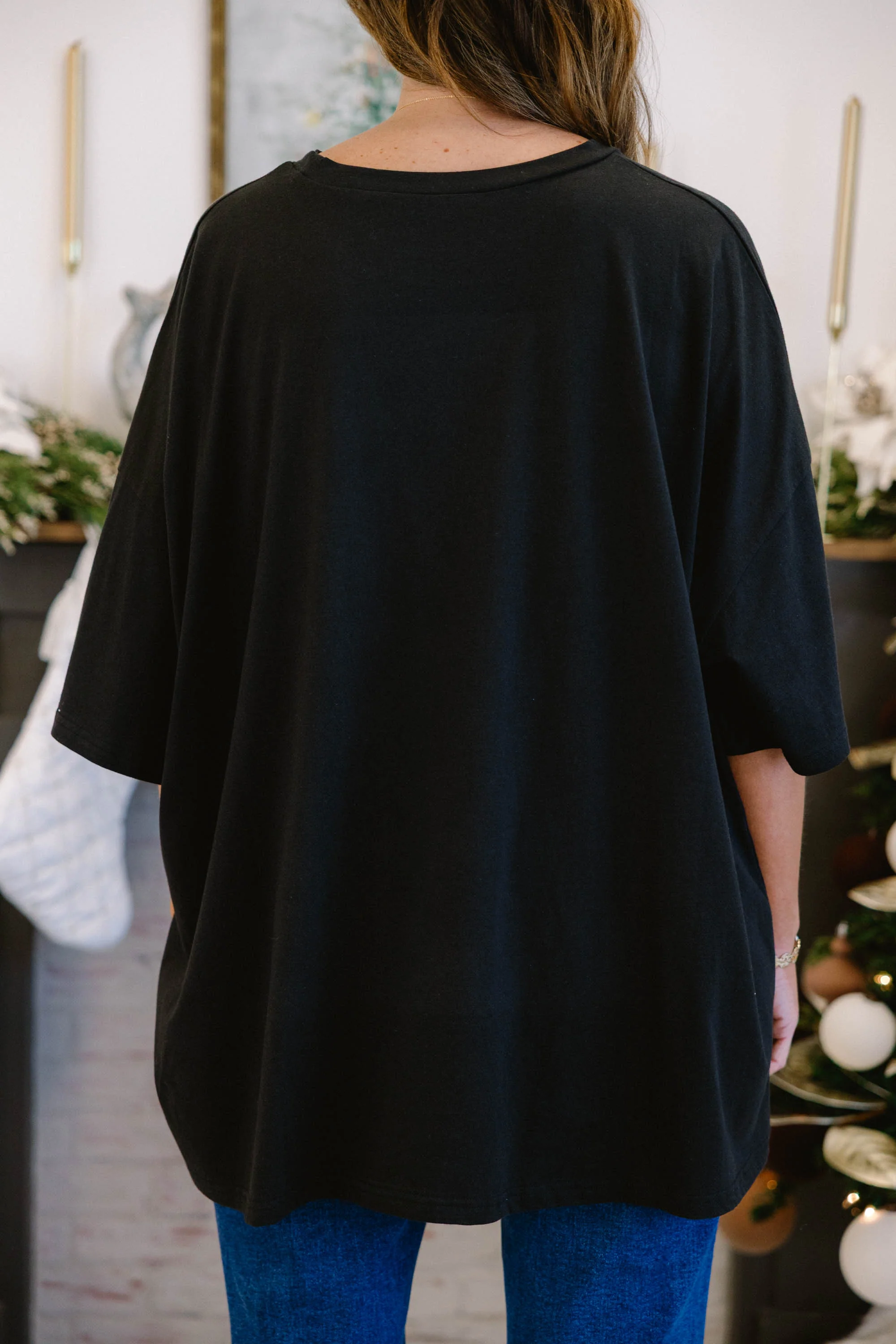 Joyful Boyfriend Tee, Black - Giverhouse