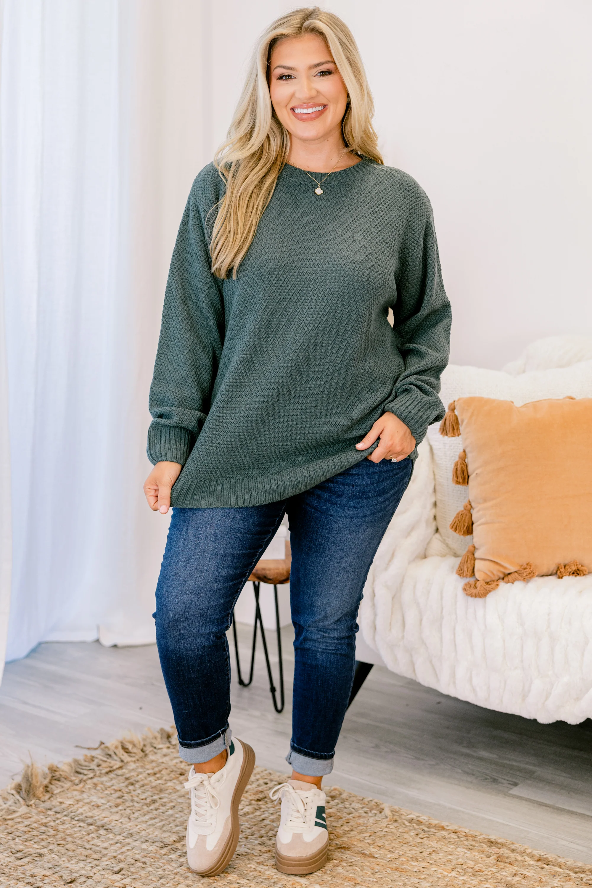 Fully Committed Sweater, Ash Jade - Giverhouse