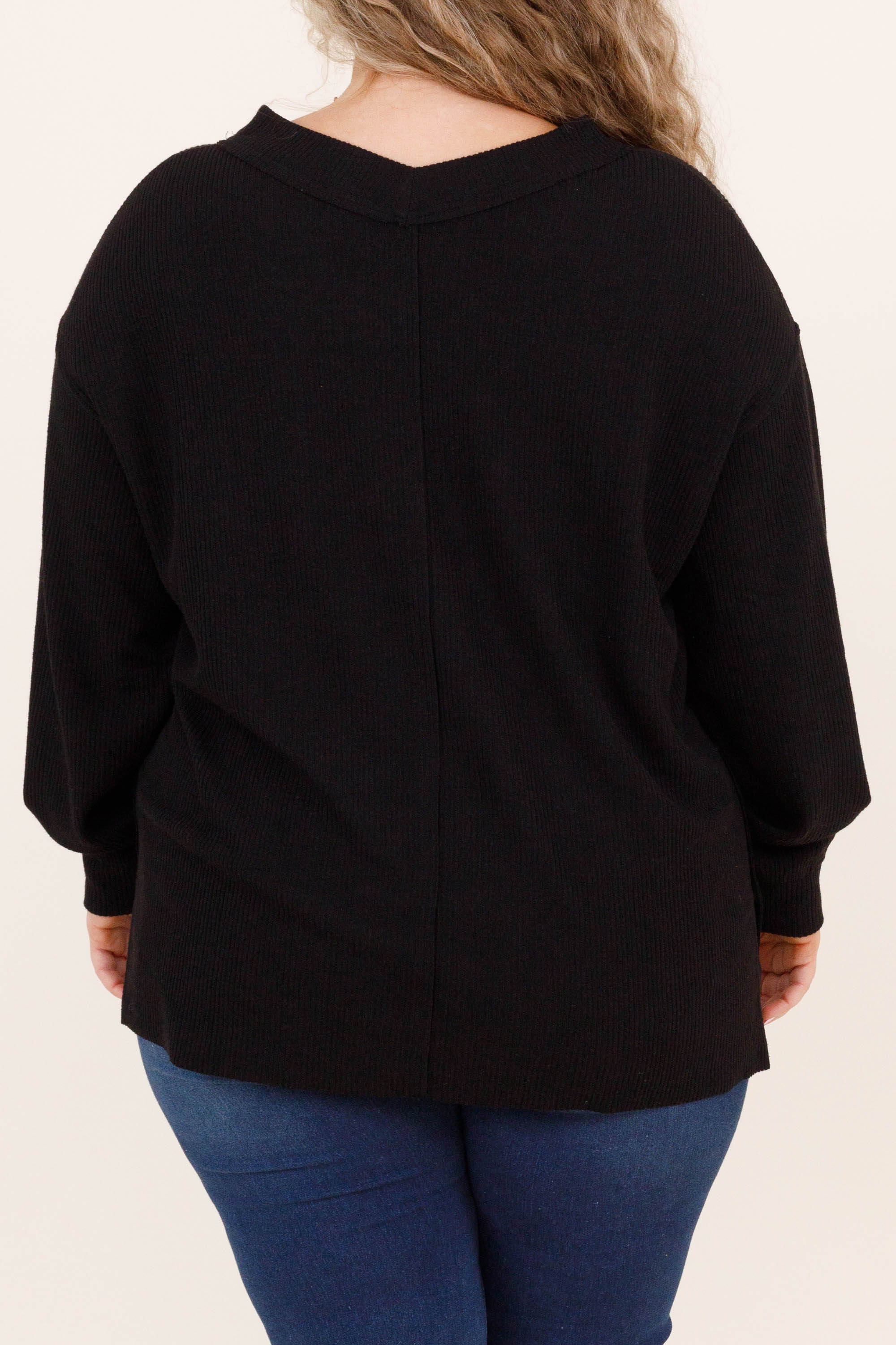 Cozy Textured Sweatshirt, Black - Giverhouse