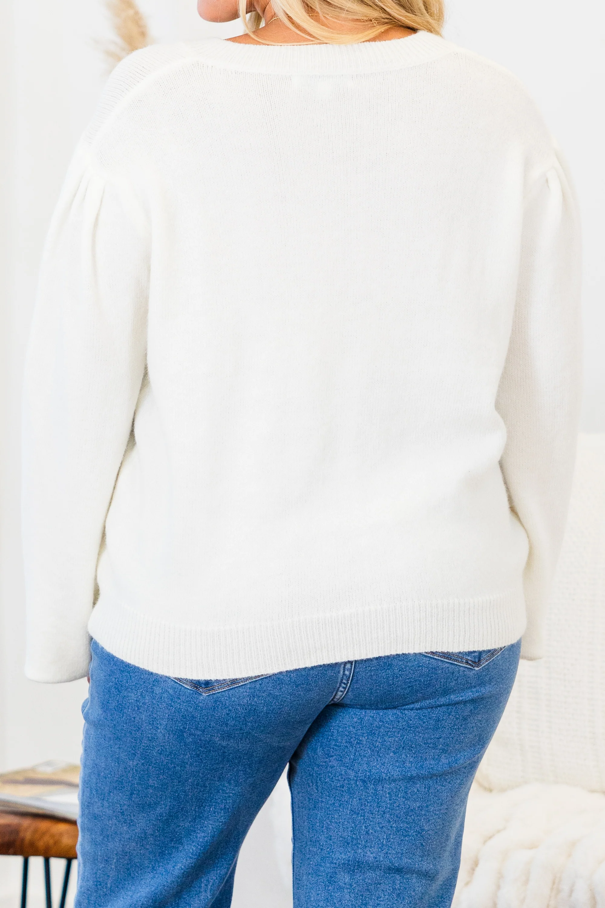 Straight To My Heart Sweater, White - Giverhouse