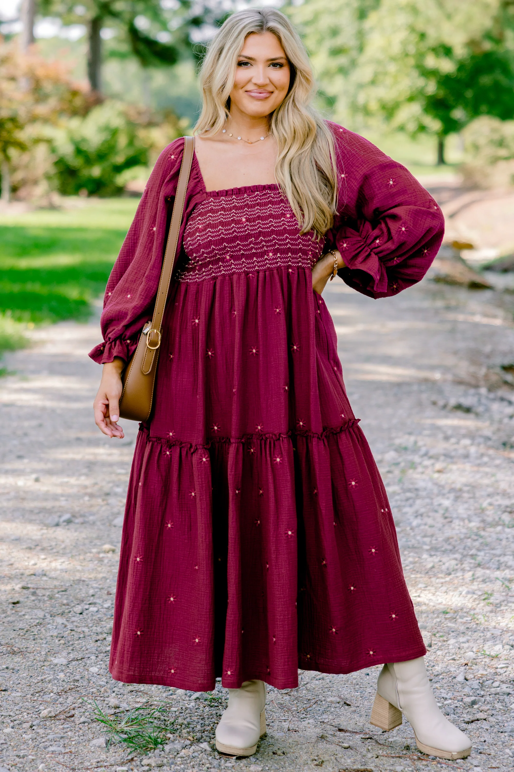 Wildflower Wonder Dress, Burgundy - Giverhouse
