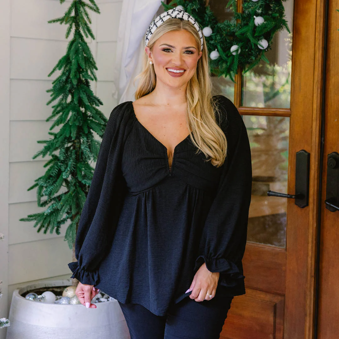 Peaceful Day Top, Black - Giverhouse