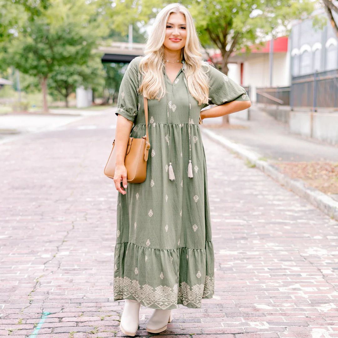 Sweet As Can Be Dress, Green - Giverhouse