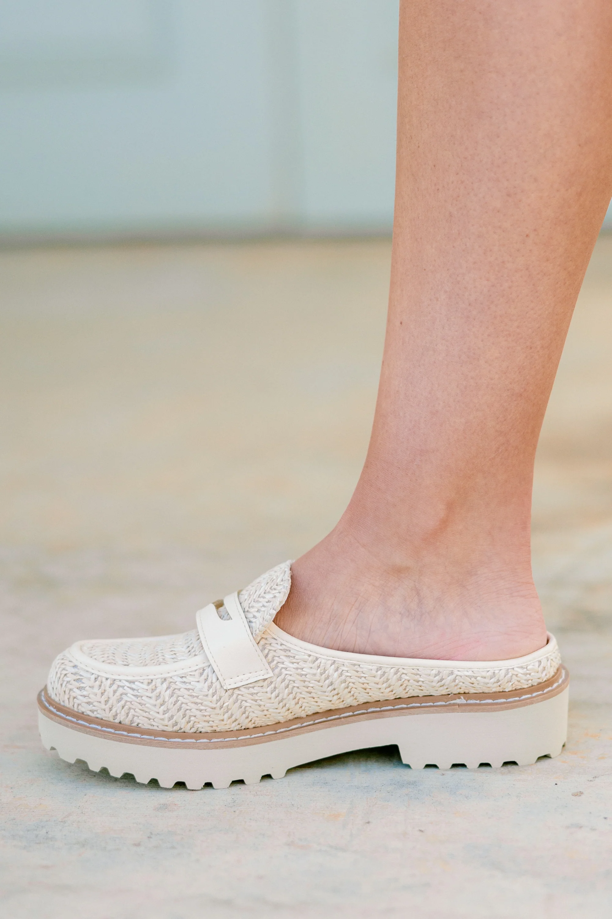 Golden Weave Mules, Natural - Giverhouse