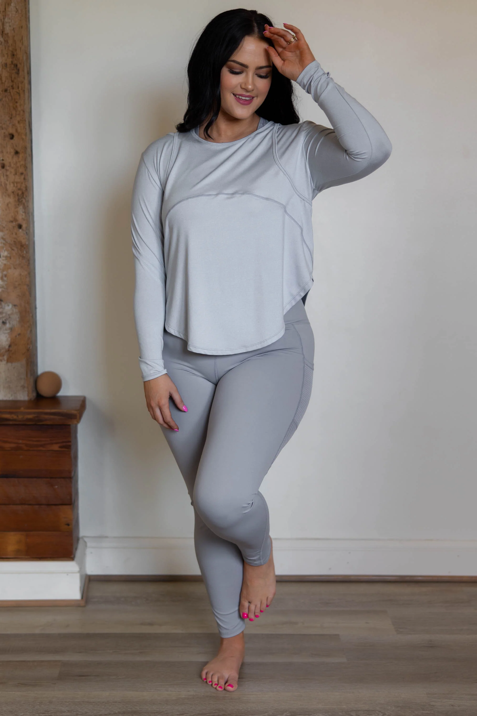 Seizing The Day Active Top, Slate - Giverhouse