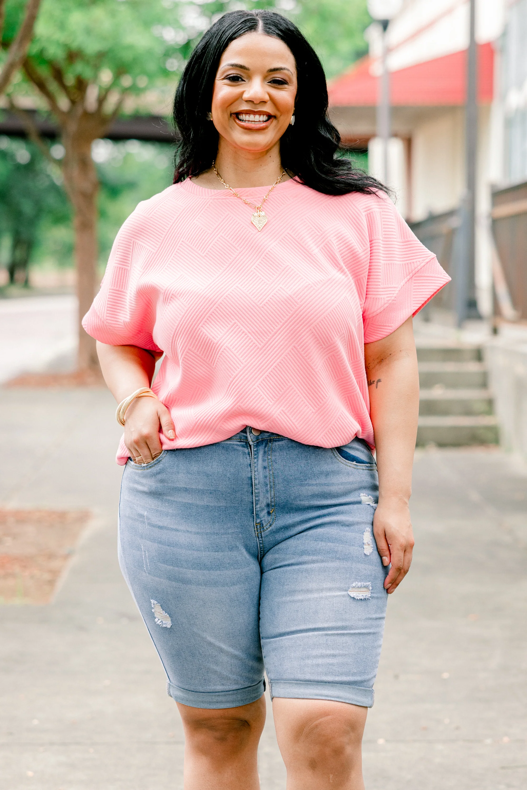 Palm Oasis Shorts, Light Wash - Giverhouse