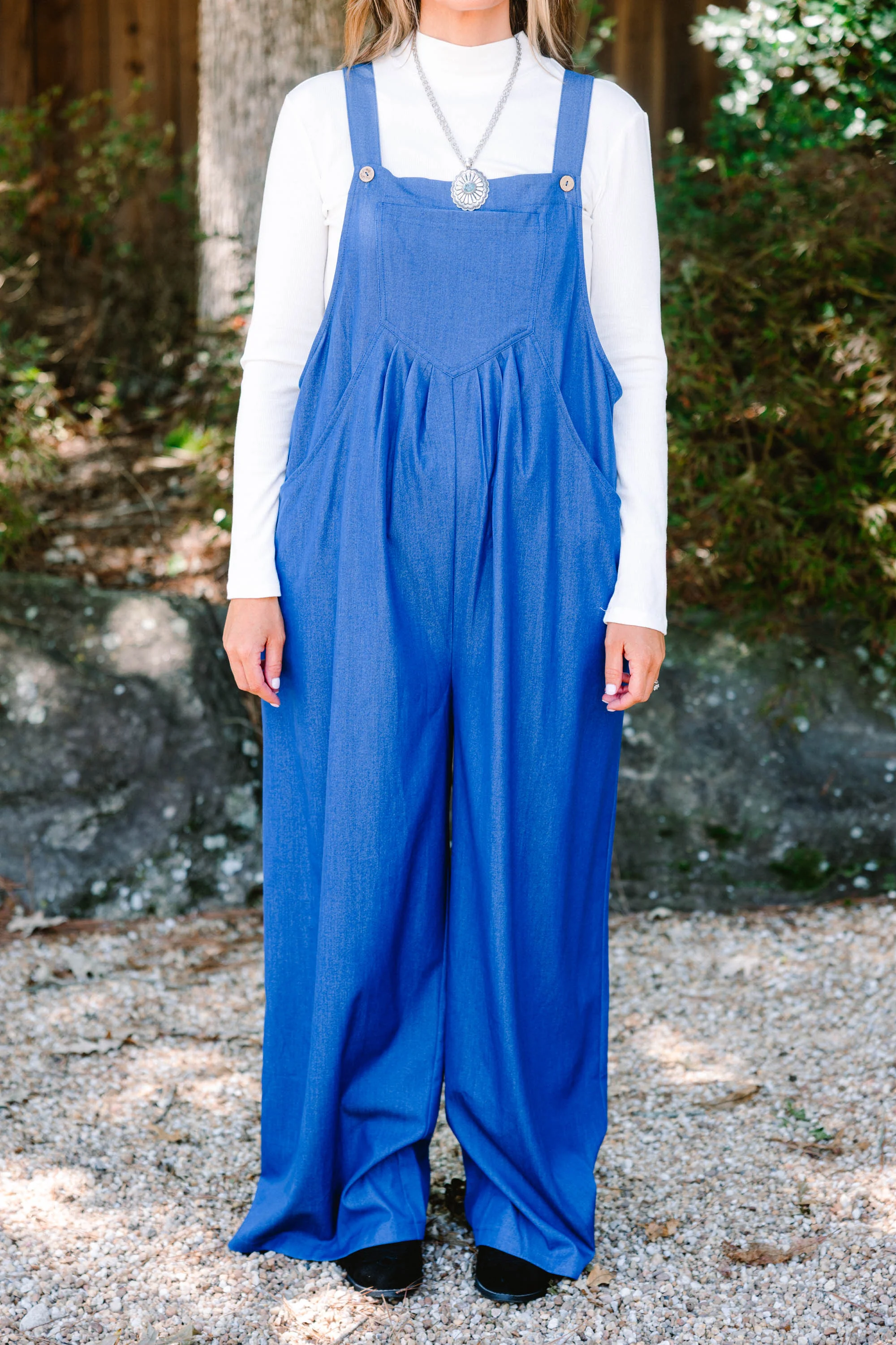 Got To Laugh Jumpsuit, Denim - Giverhouse