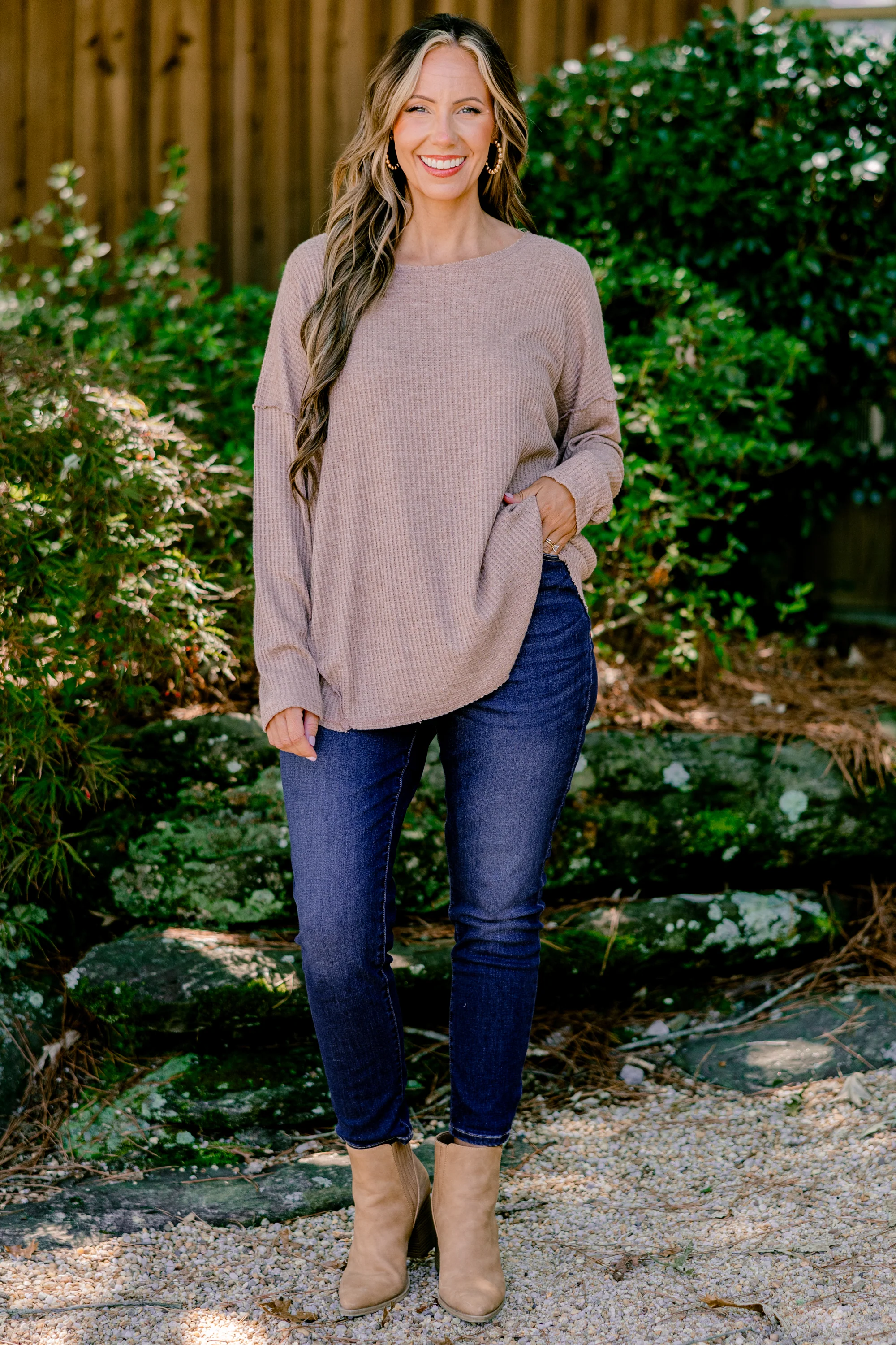 Can't Stop Love Top, Taupe - Giverhouse