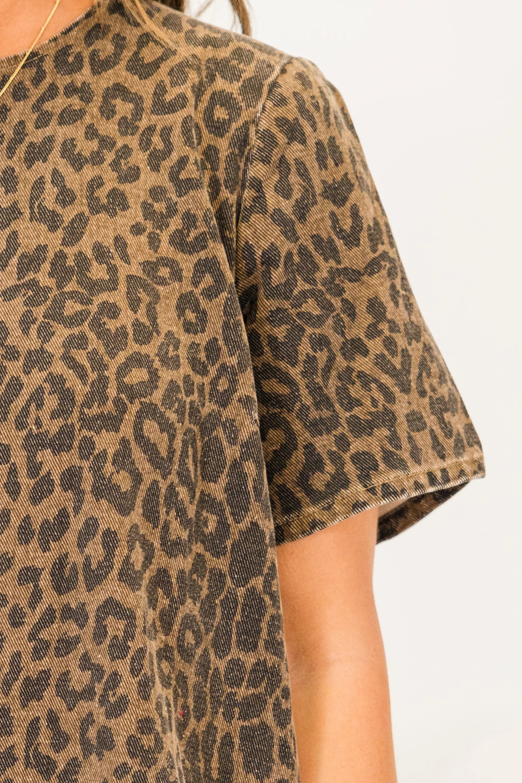 Spots And Dots Dress, Washed Brown - Giverhouse