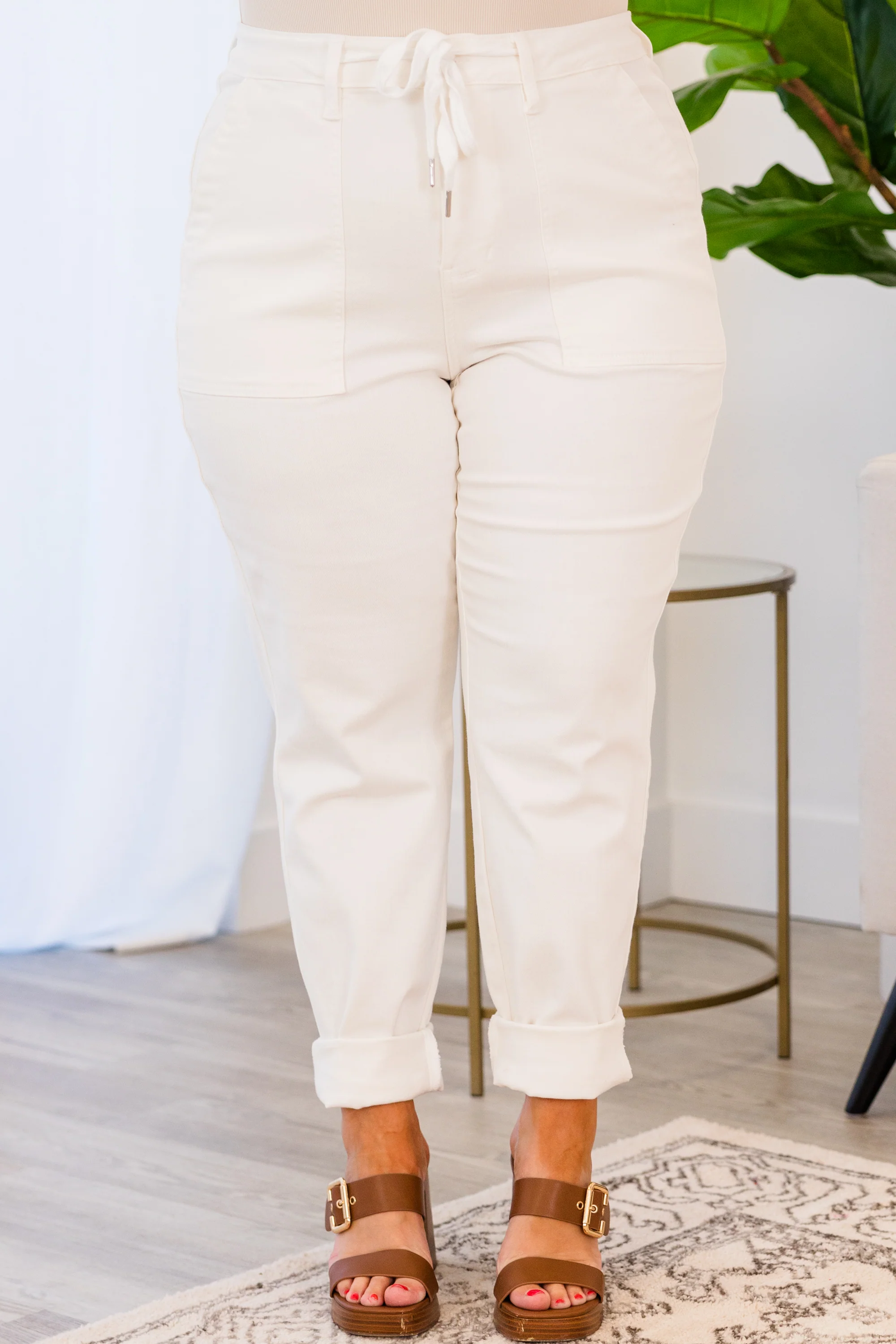 Judy Blue: White Out Joggers, White - Giverhouse