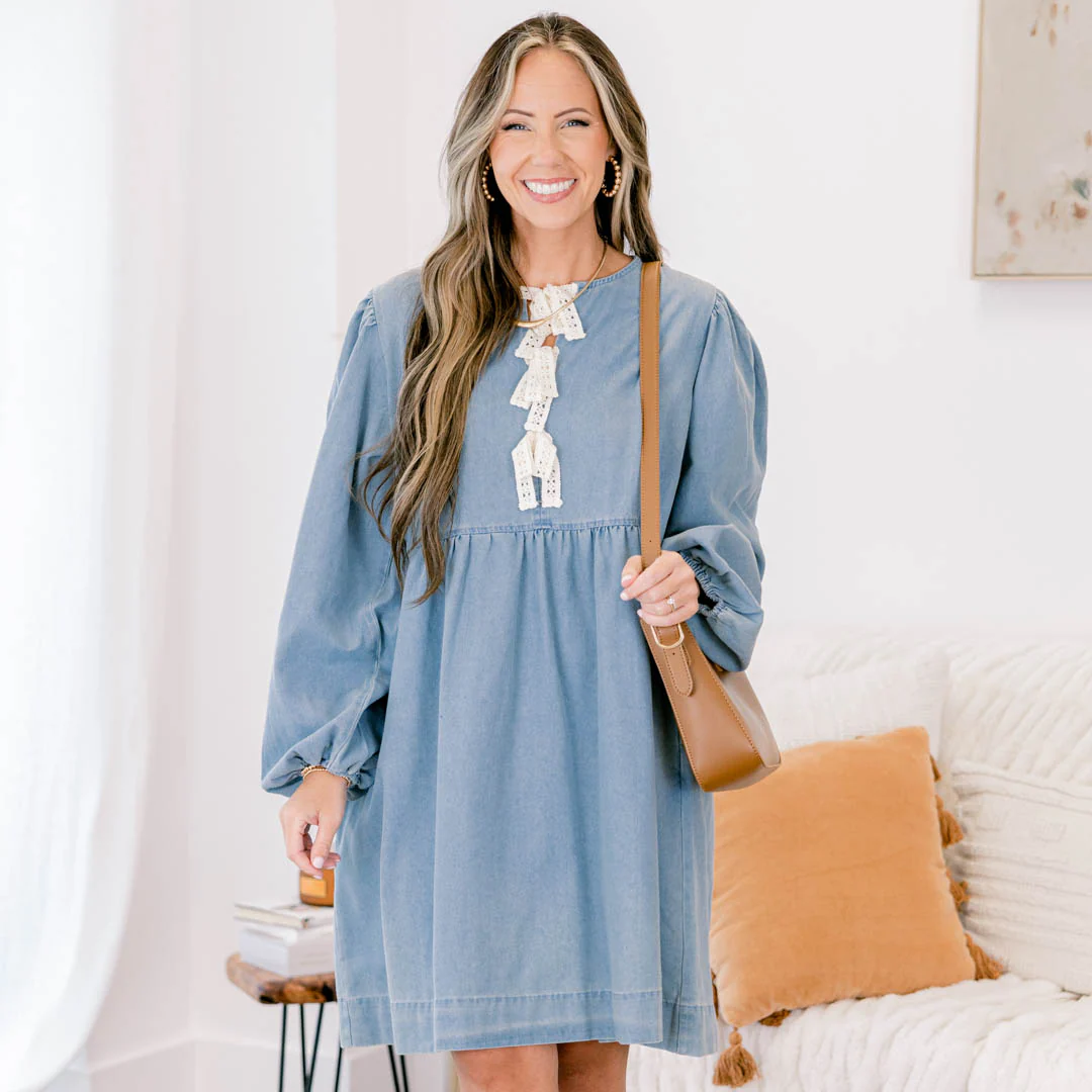 Need You Now Dress, Denim - Giverhouse