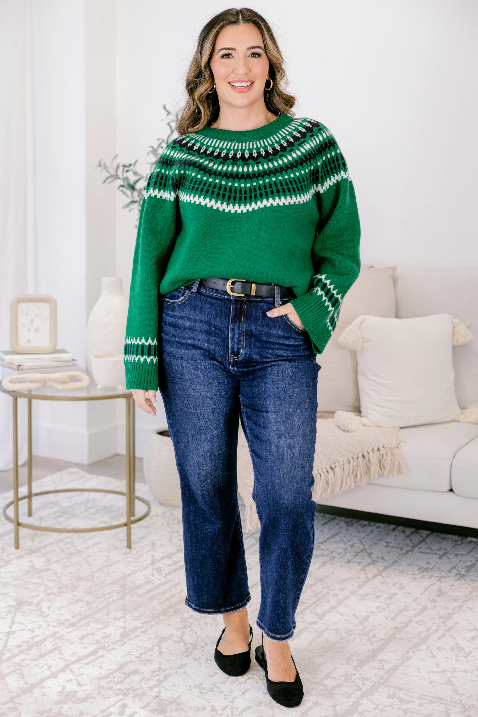 Her Own Thing Sweater, Emerald - Giverhouse