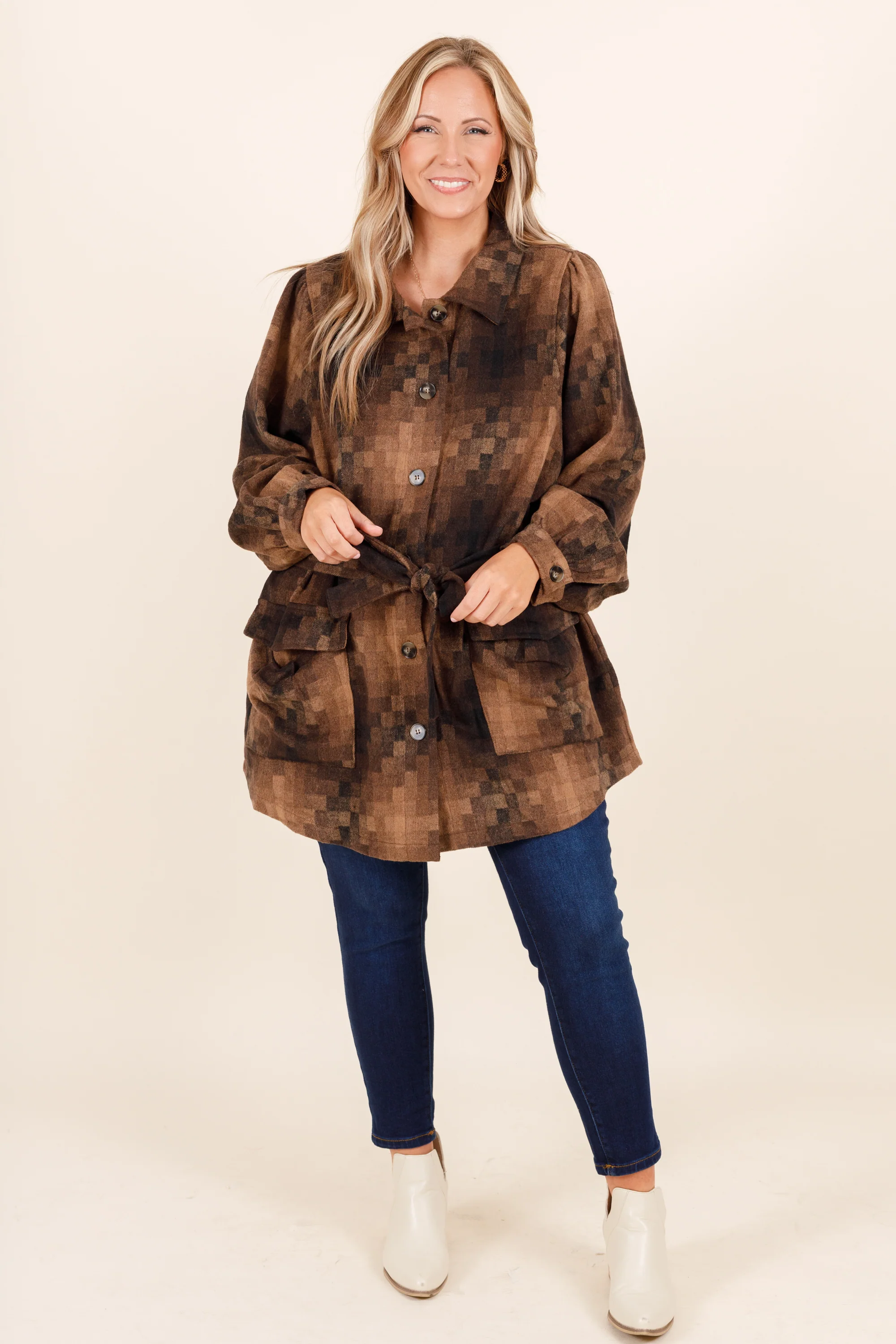 I'm Happier Now Top, Brown - Giverhouse