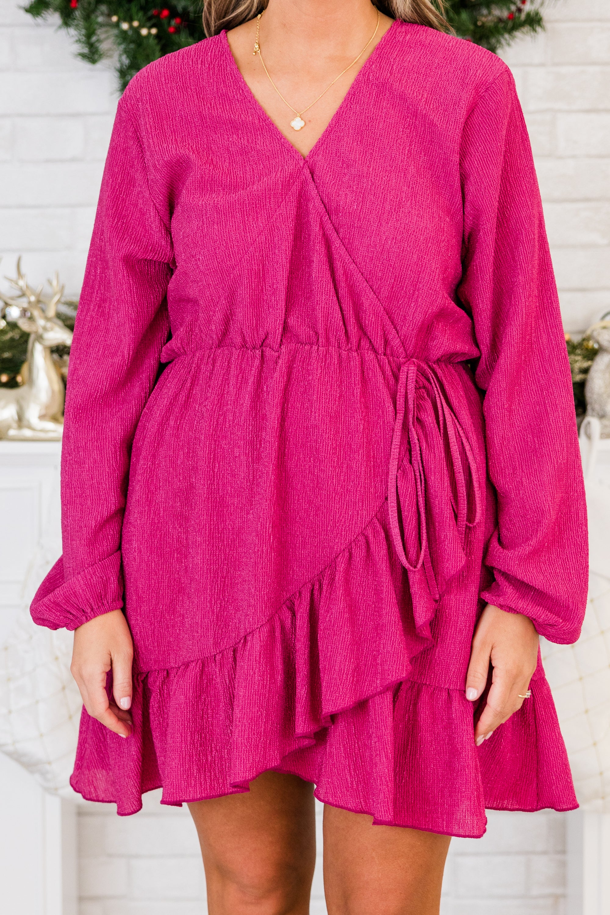 Dancing In The Mirror Dress, Fuchsia - Giverhouse
