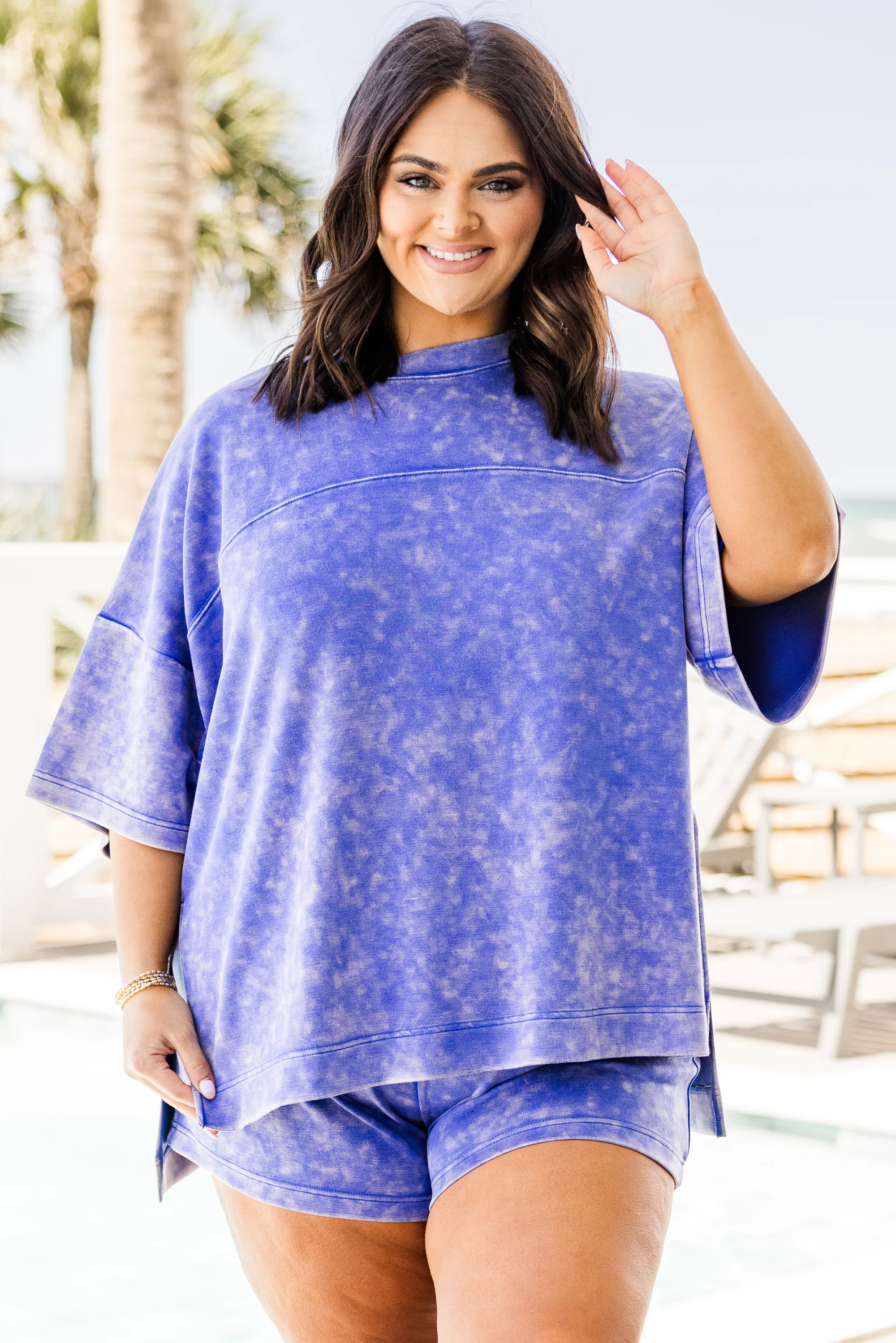 Easygoing Washed Top, Blue - Giverhouse