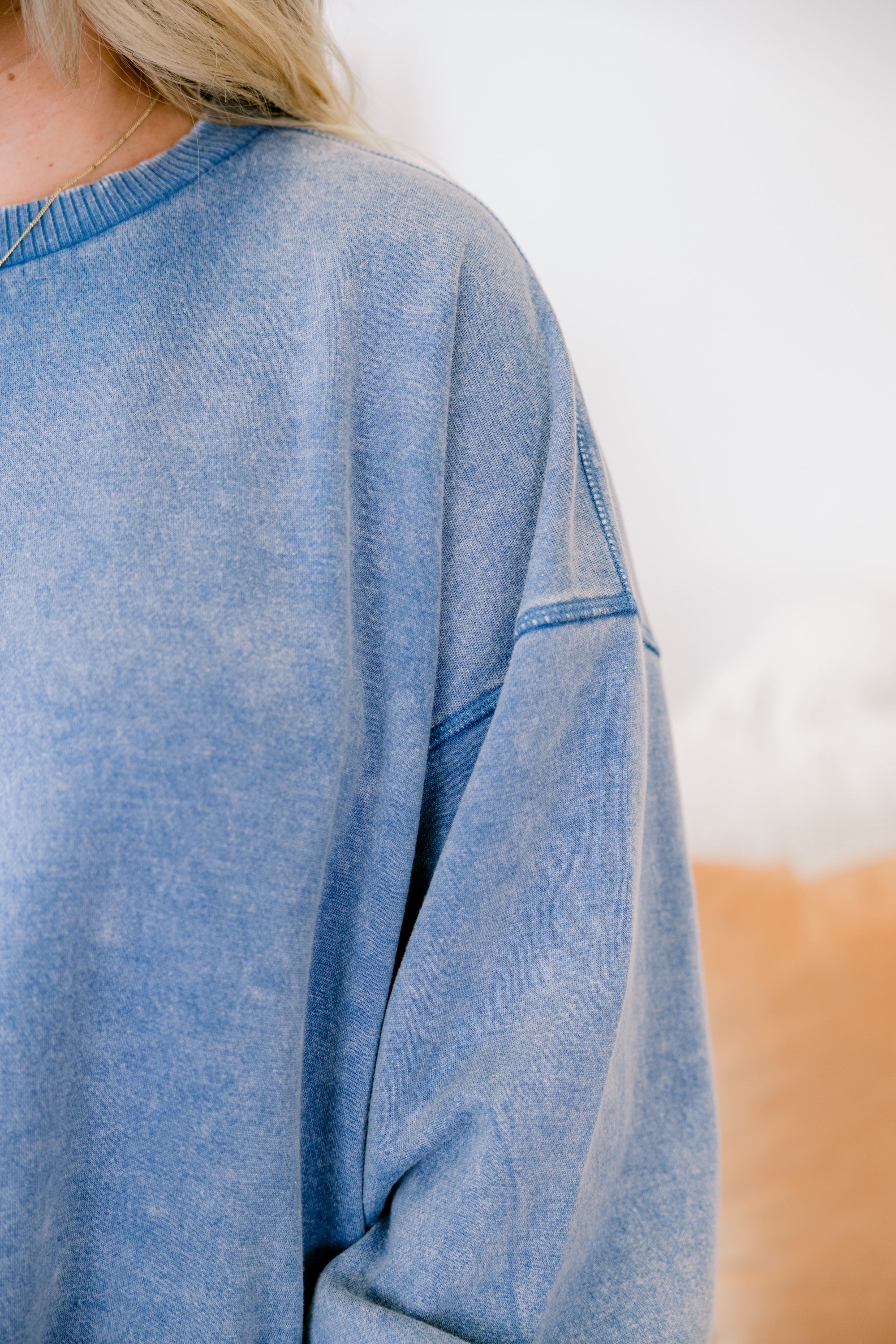 Only Getting Started Pullover, Dusty Blue - Giverhouse