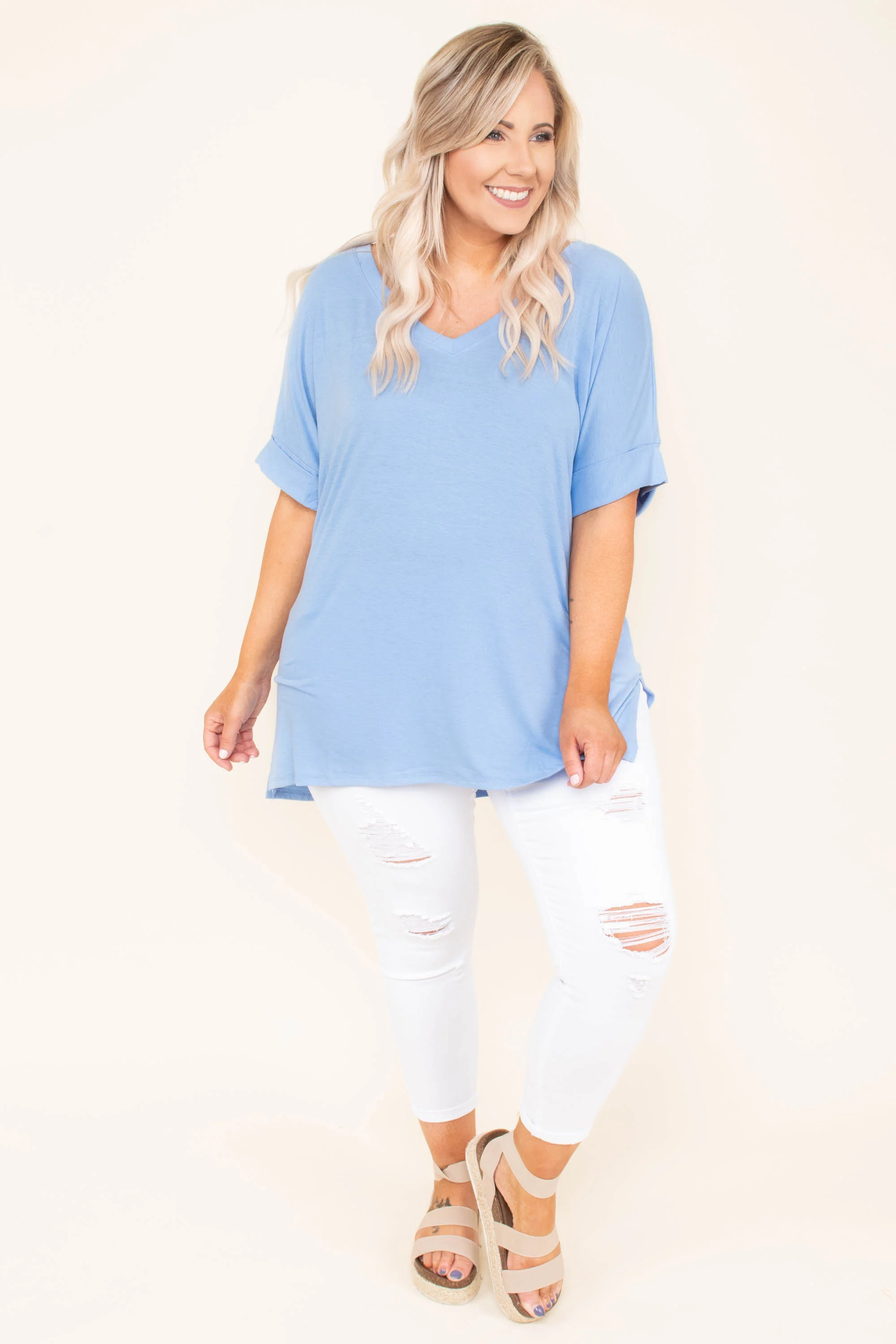 Comfy Travels Top, Spring Blue - Giverhouse