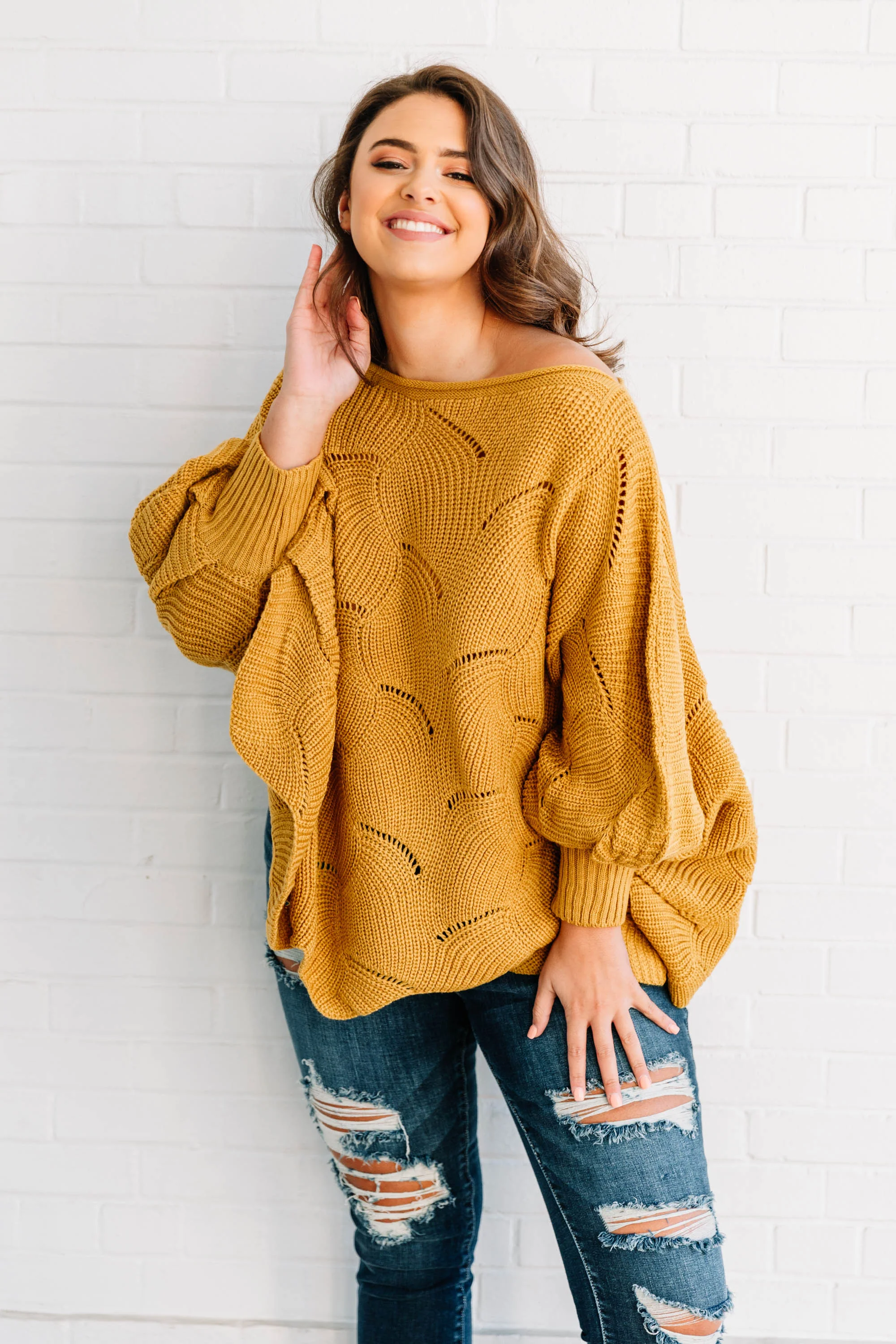 Warm Feelings Sweater, Mustard - Giverhouse