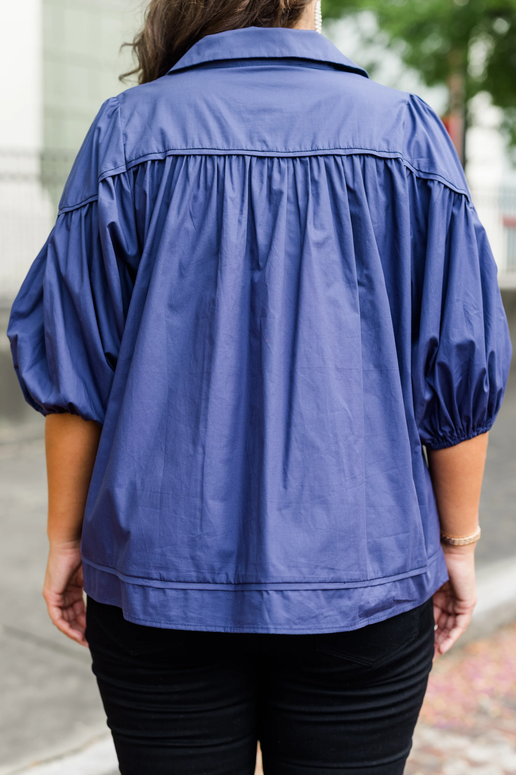 Love Is All Around Blouse, Navy - Giverhouse