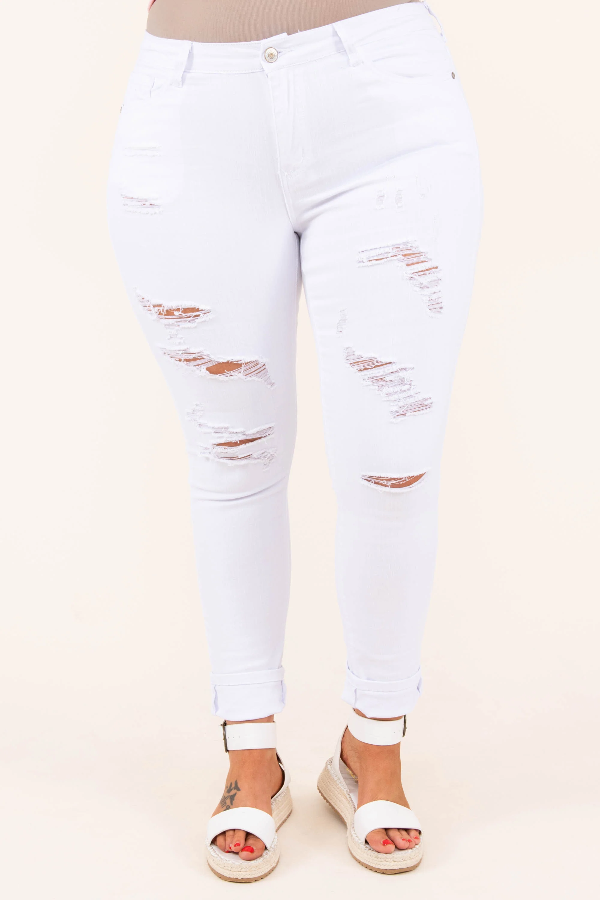 Go Explore Boyfriend Jeans, White - Giverhouse