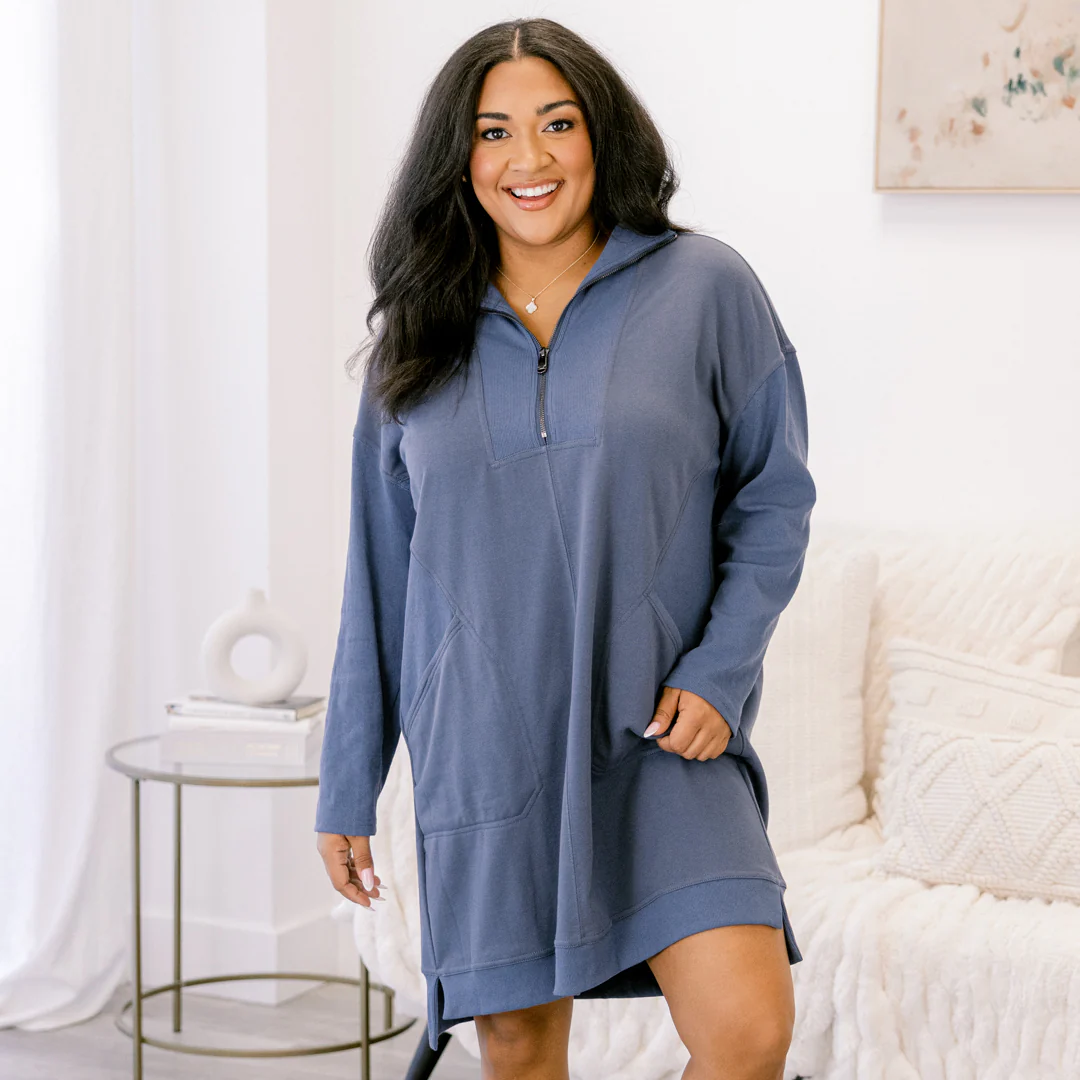 Slow It Down Dress, Light Navy - Giverhouse
