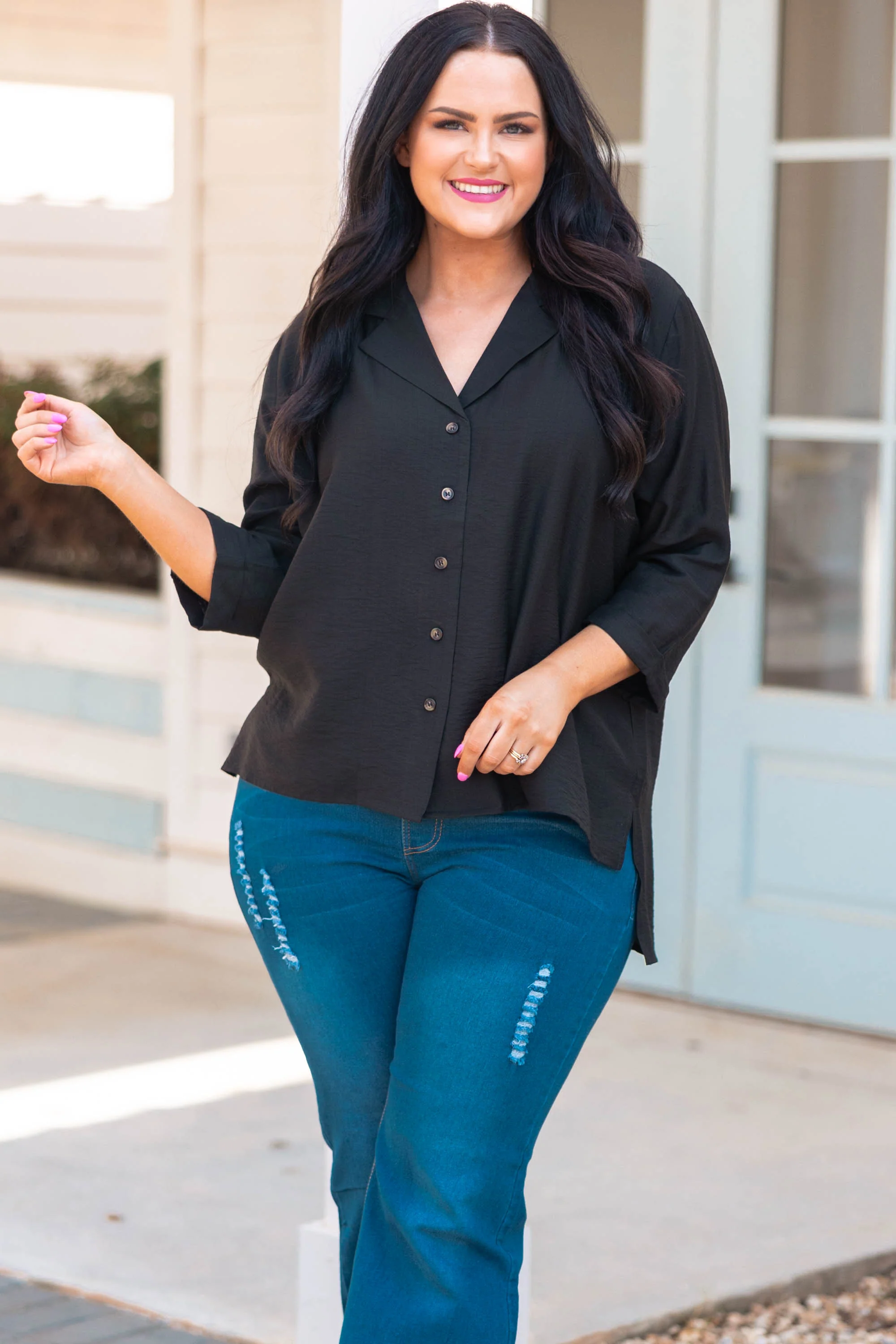 Pictured Together Top, Black - Giverhouse