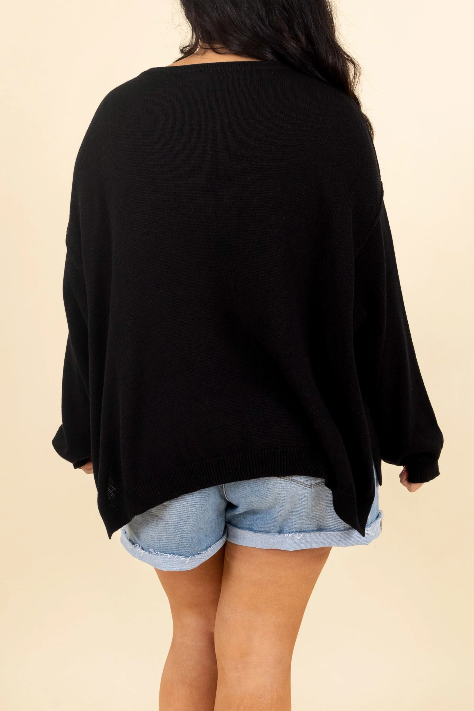 Let Me Be Sweater, Black - Giverhouse