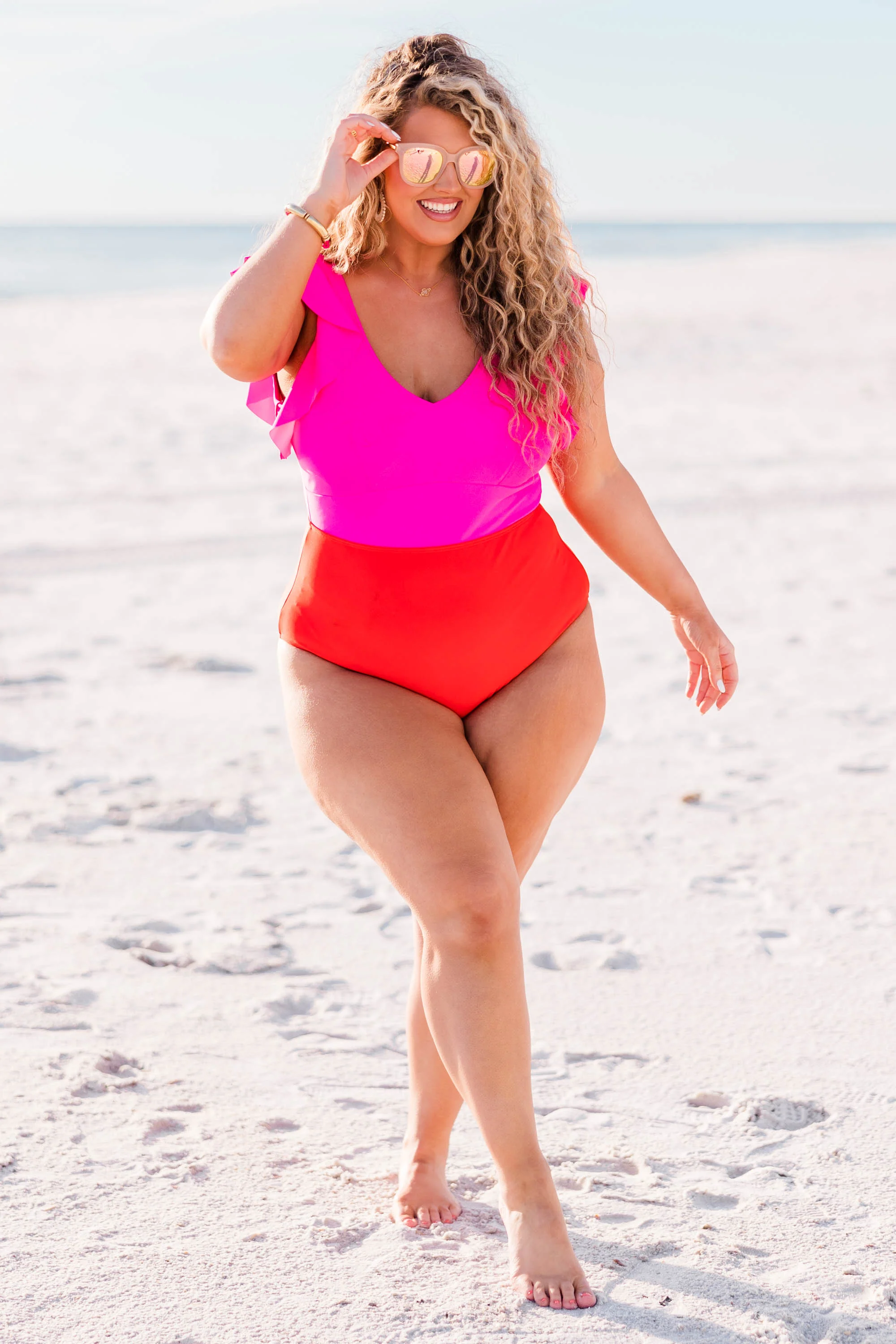 Spending My PTO Swimsuit, Pink-Red - Giverhouse