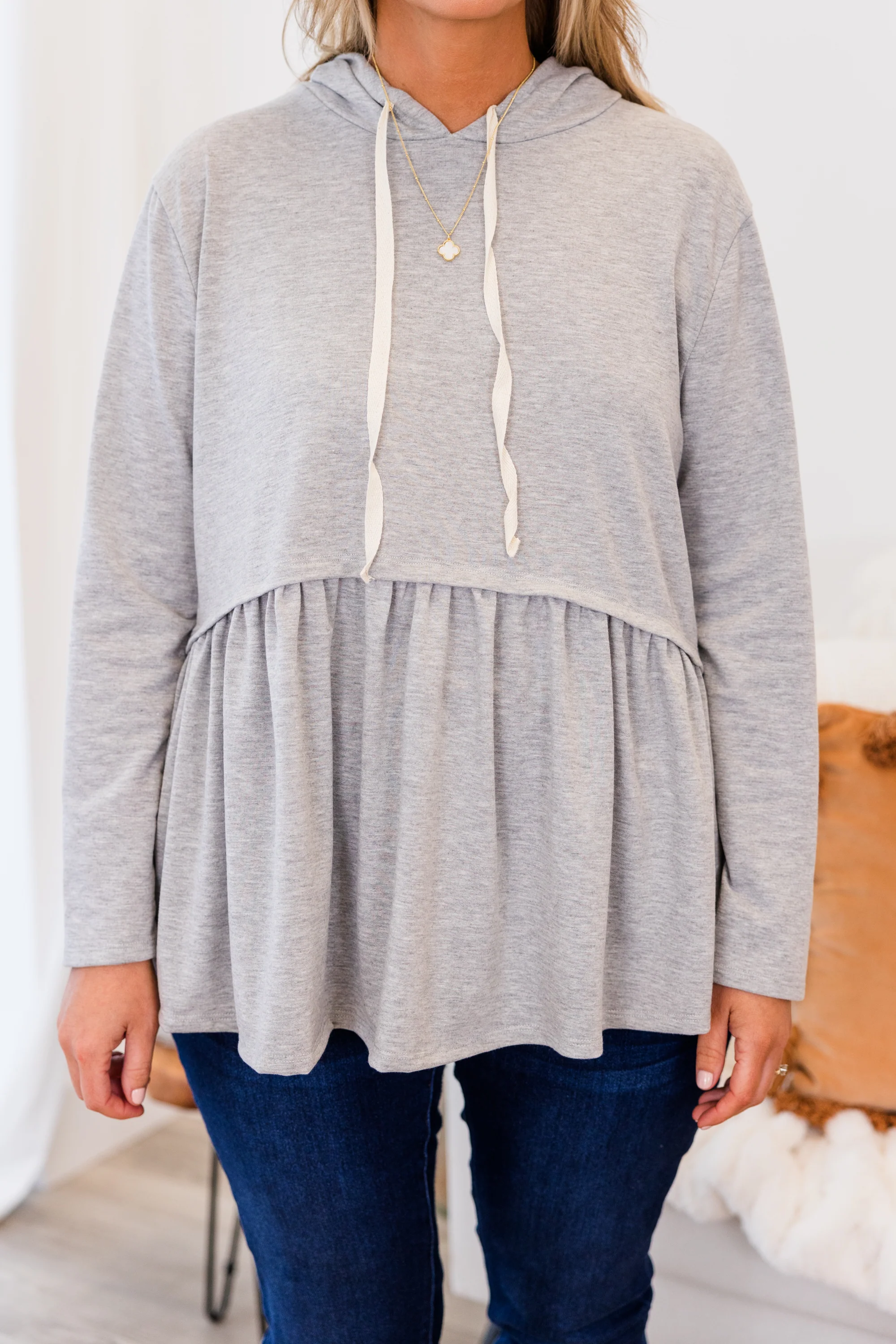 Cozy Geo Hoodie, Gray - Giverhouse