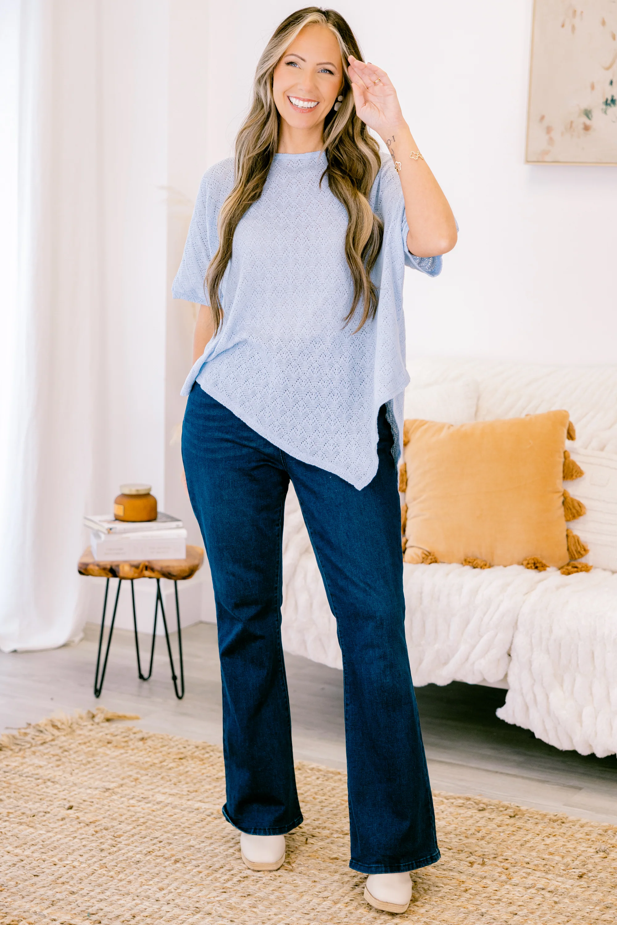 Listen To The Songs Top, Light Blue - Giverhouse