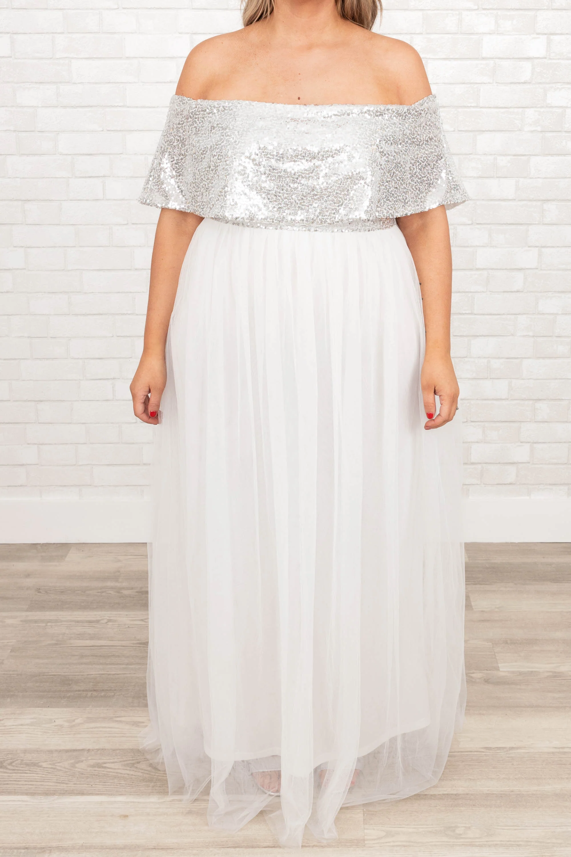 Posh Outlook Maxi Dress, Silver - Giverhouse