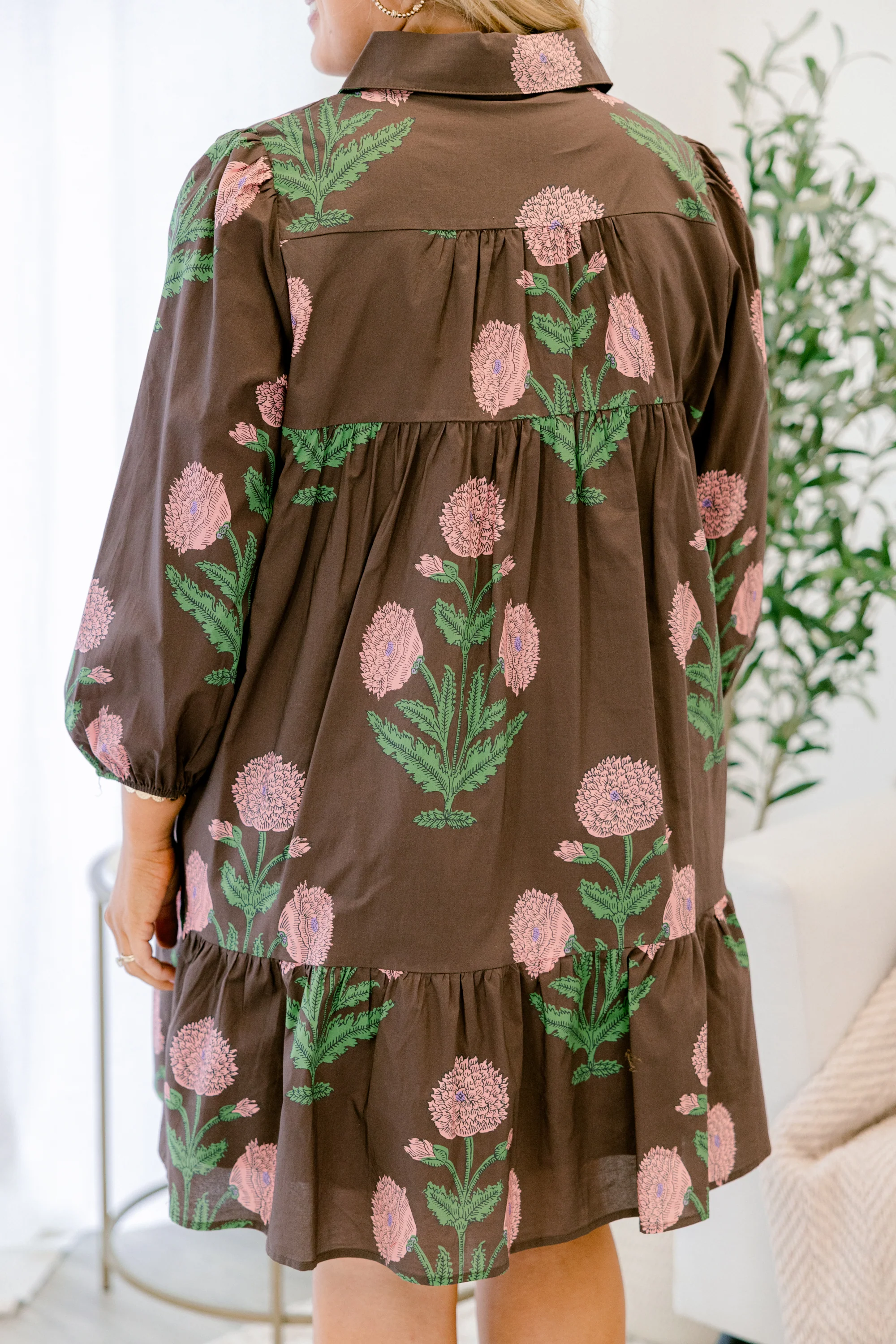 Under The Bouquet Dress, Dark Brown - Giverhouse