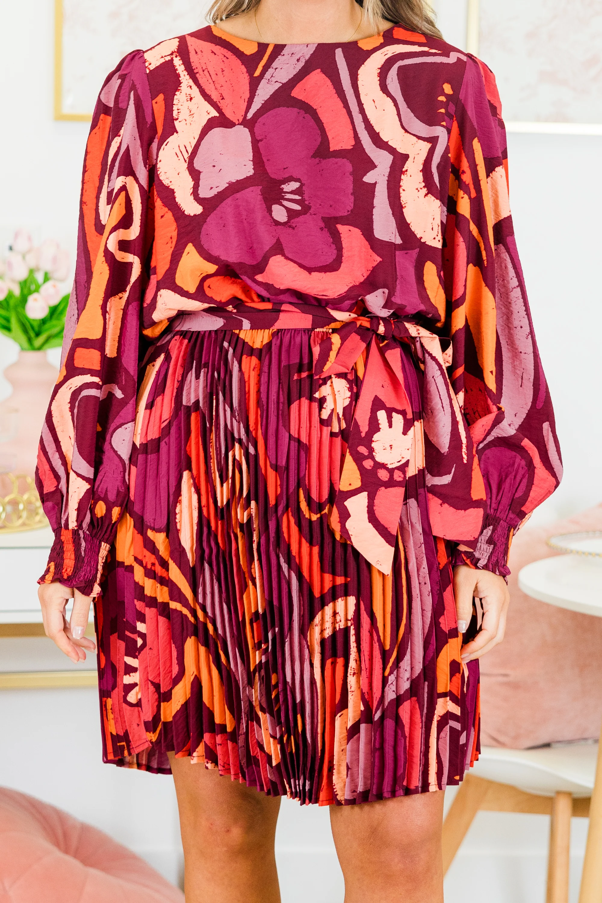 Believe It Dress, Magenta Multi - Giverhouse