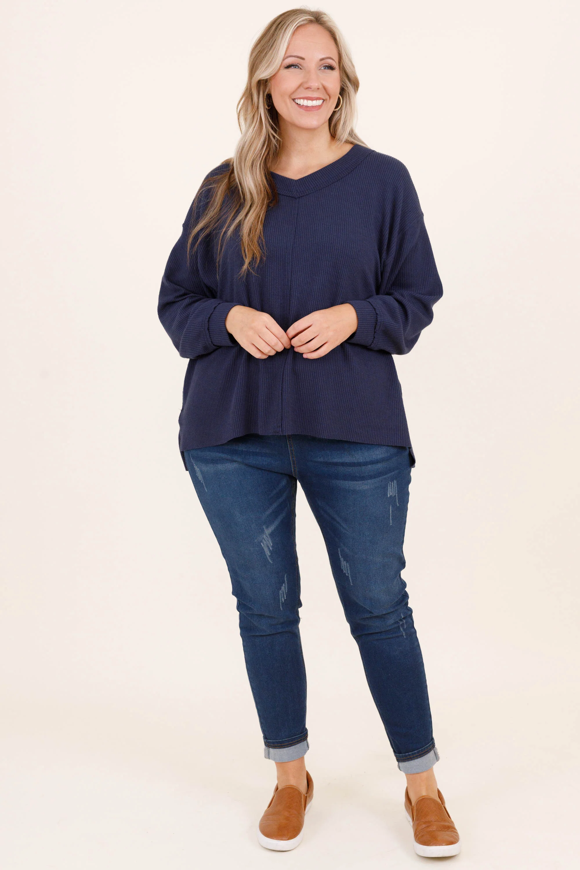 It's Our Time Pullover, Navy - Giverhouse