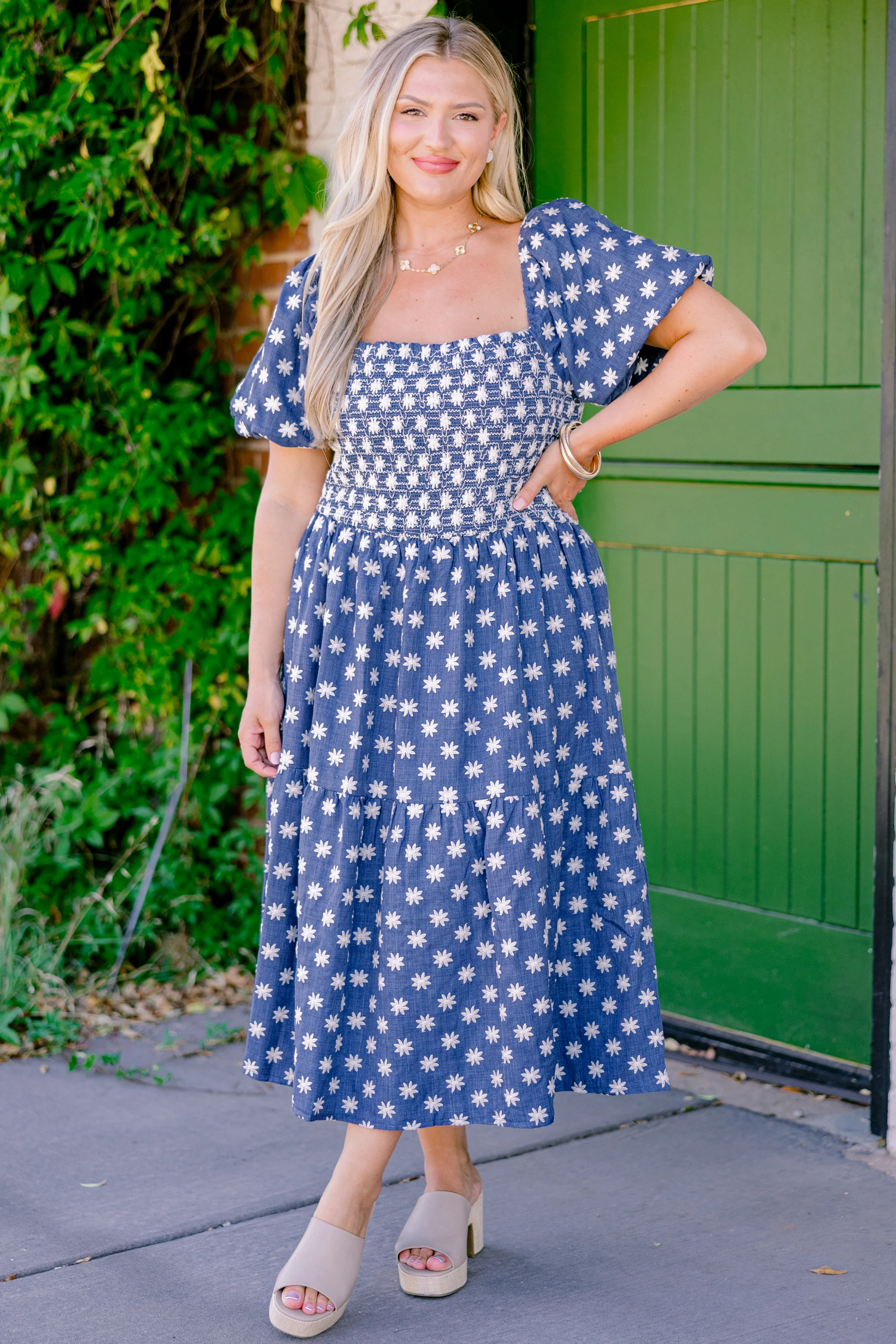 Feeling Grateful Midi Dress, Denim - Giverhouse