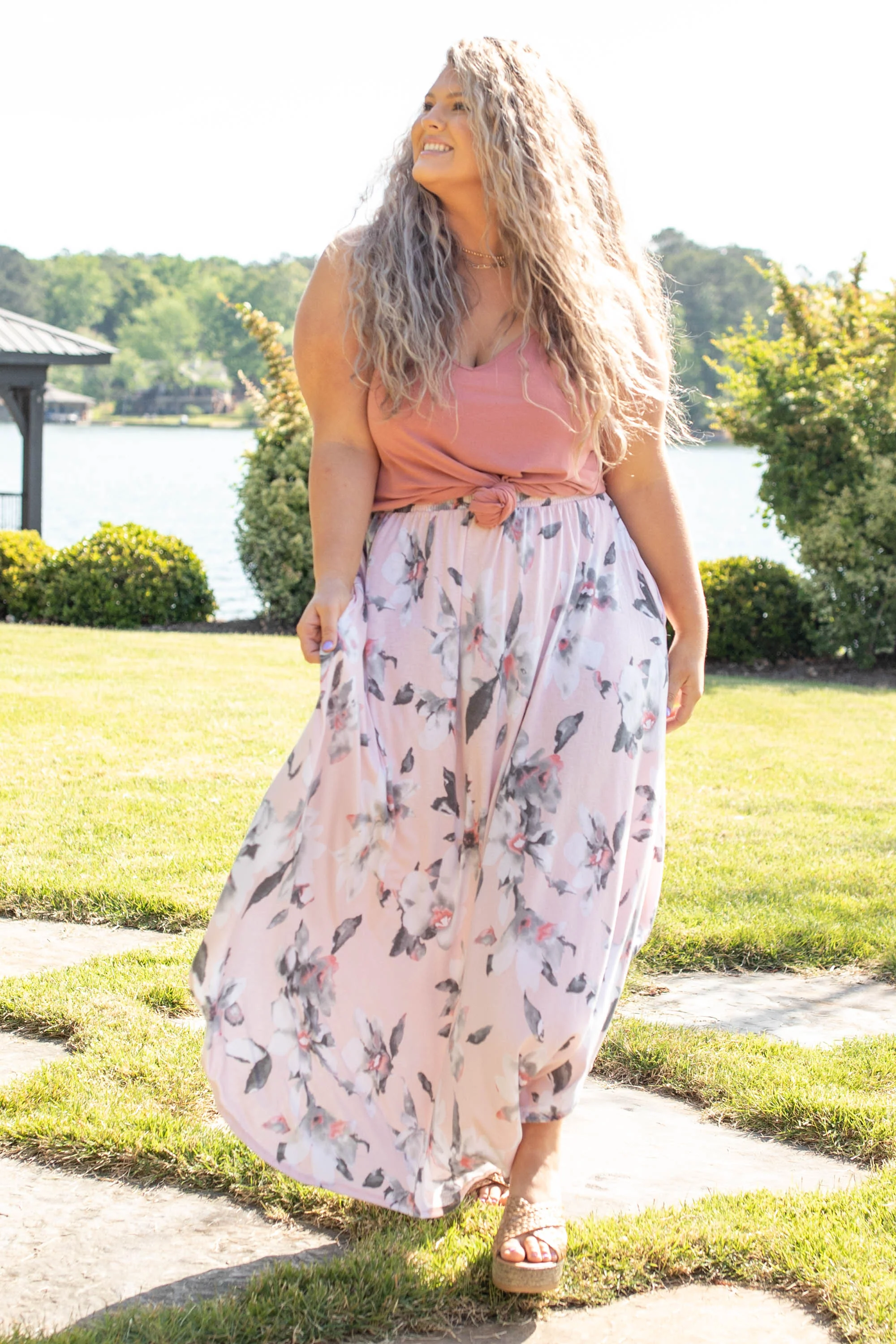 Along The Bay Maxi Skirt, Blush - Giverhouse