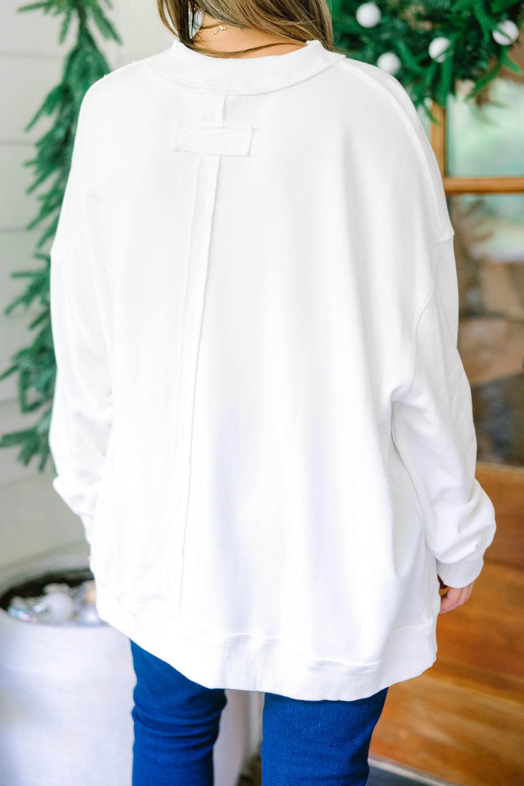 Wrapped In A Bow Mock Neck Pullover, Ivory - Giverhouse