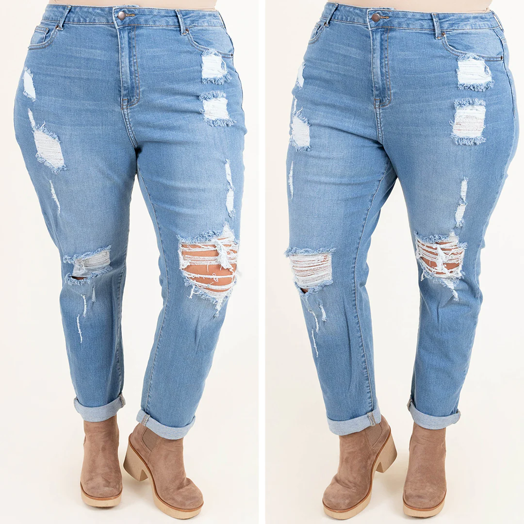 No More Stress Jeans, Light Blue - Giverhouse