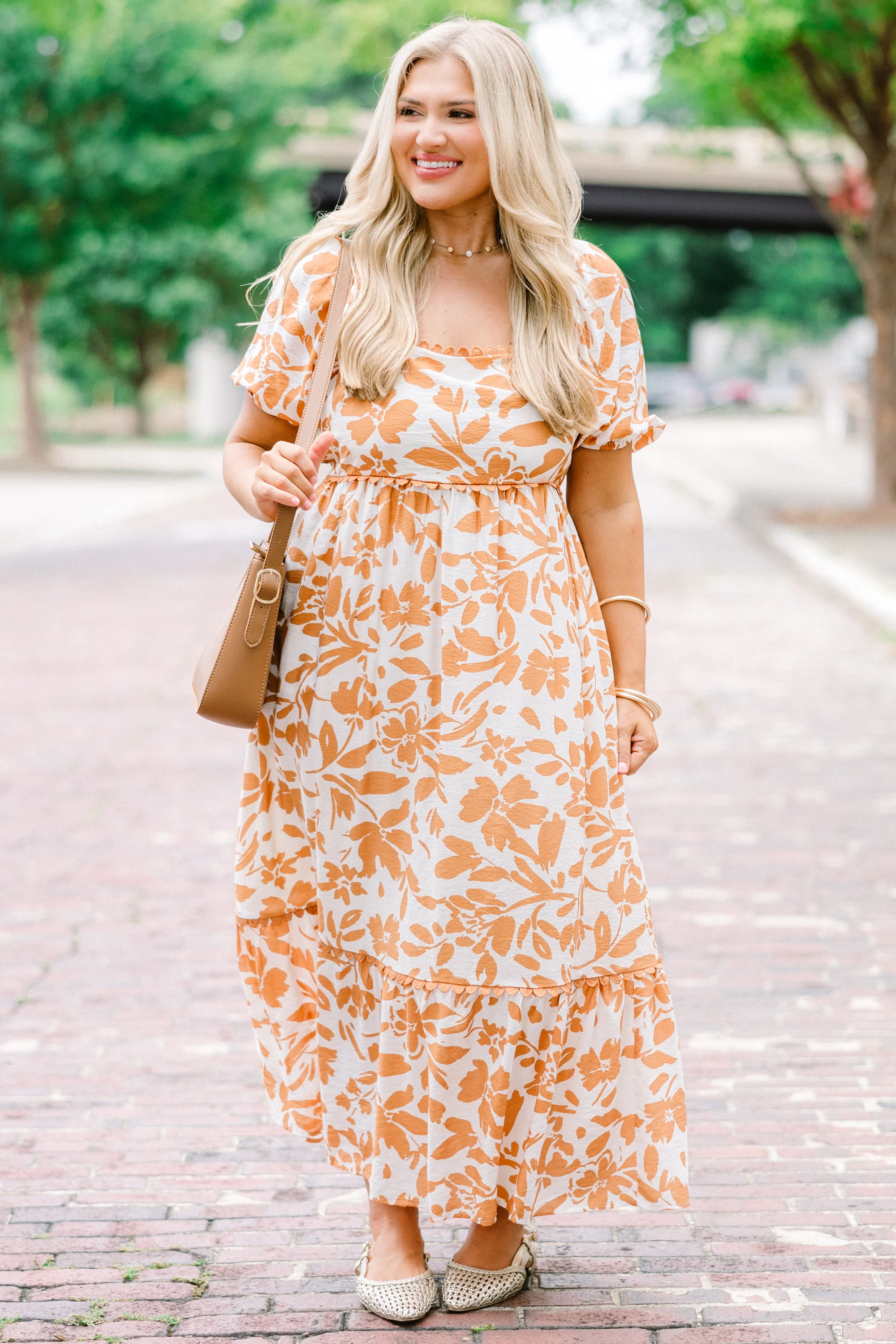 Over You Again Dress, Burnt Orange - Giverhouse
