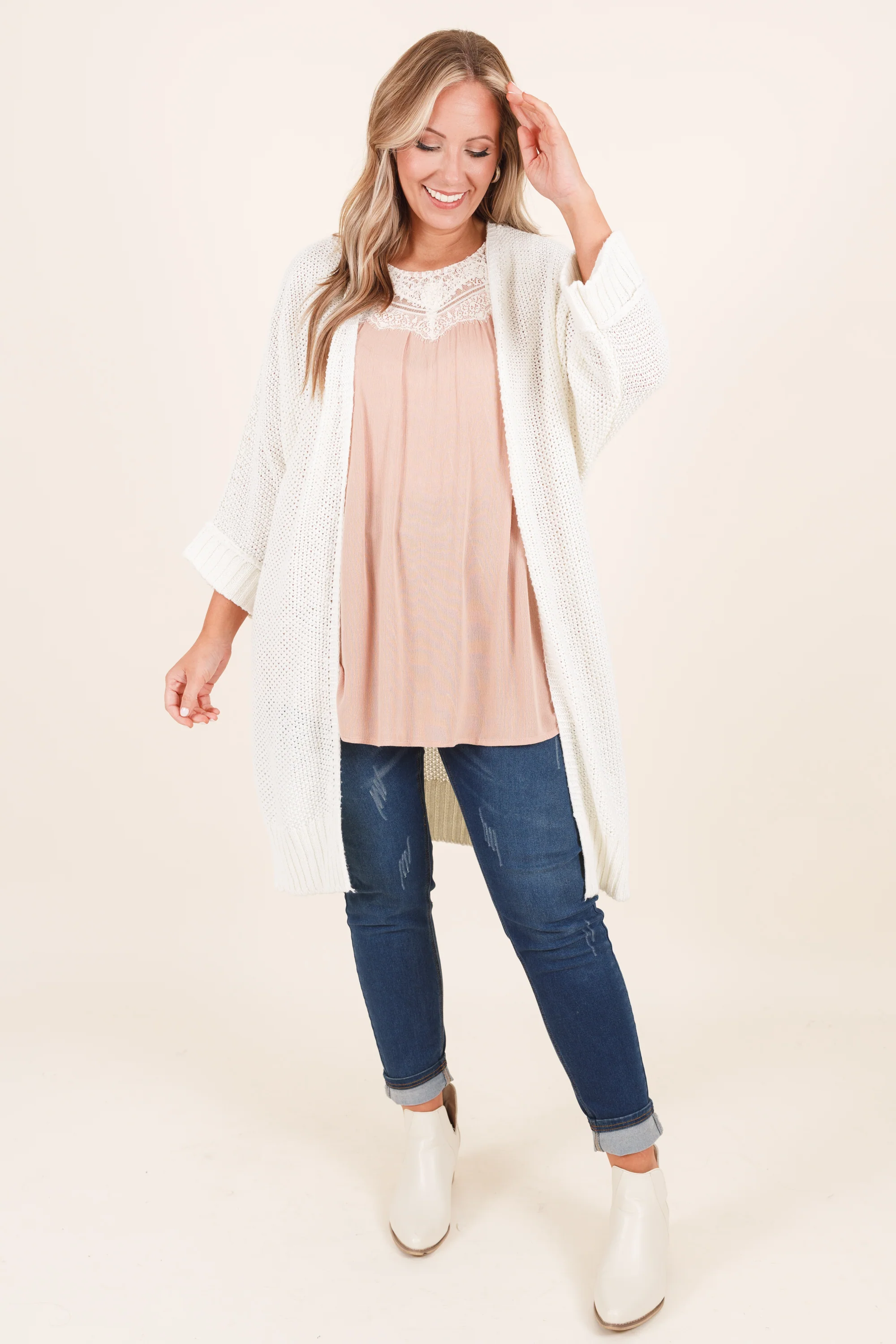 Lace With Love Top, Latte - Giverhouse