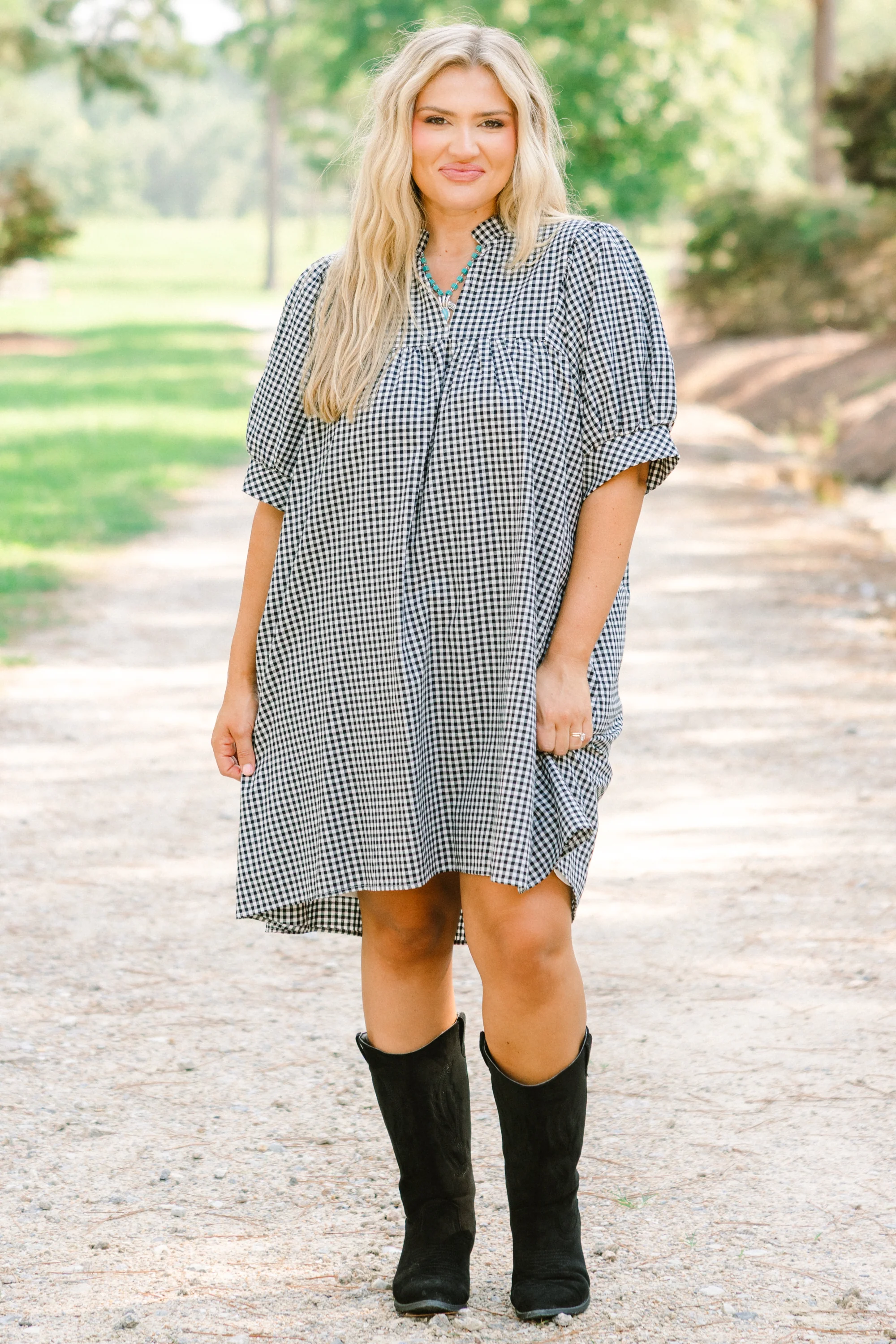 Make My Night Dress, Black Gingham - Giverhouse