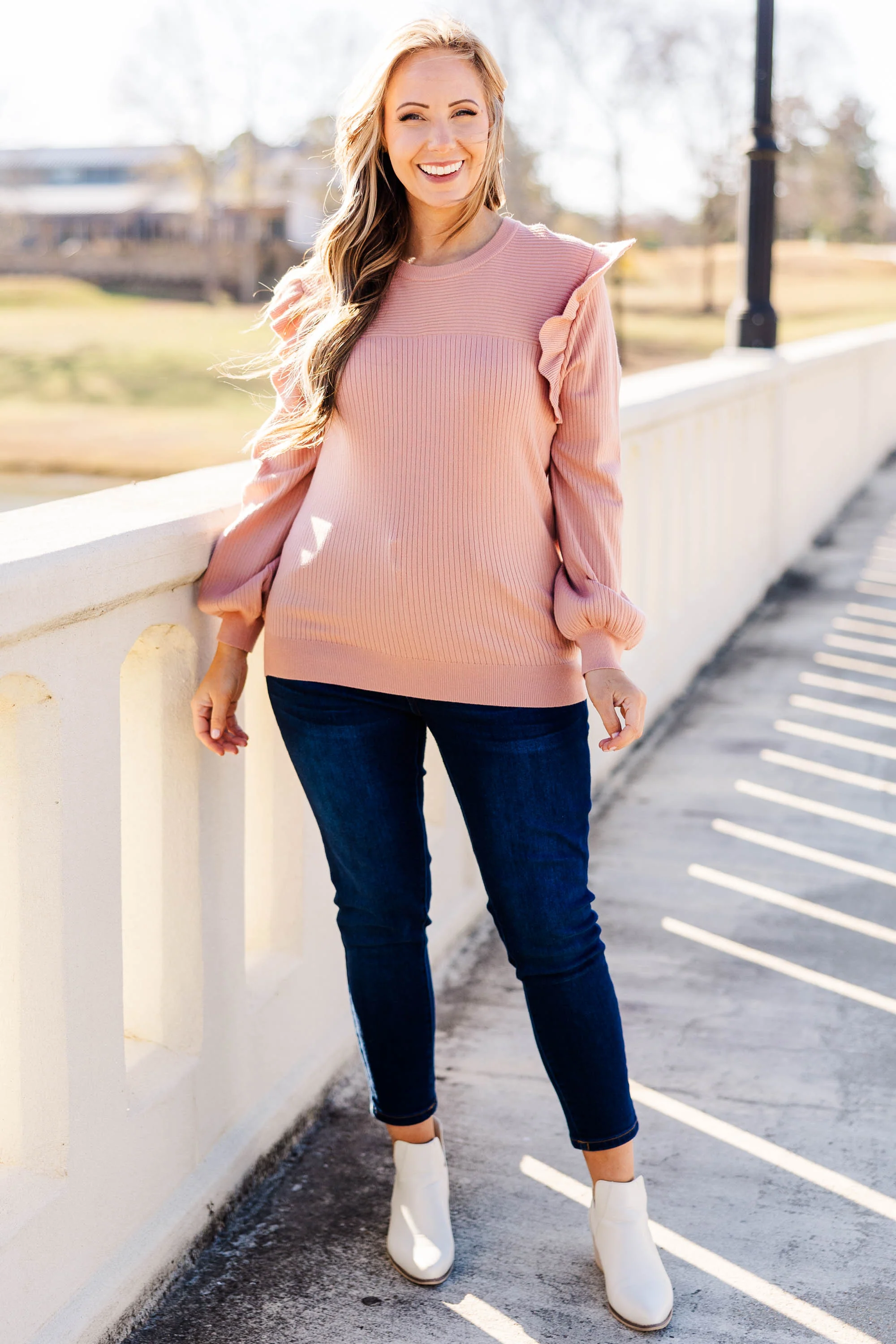 Reach For Me Sweater, Peach - Giverhouse