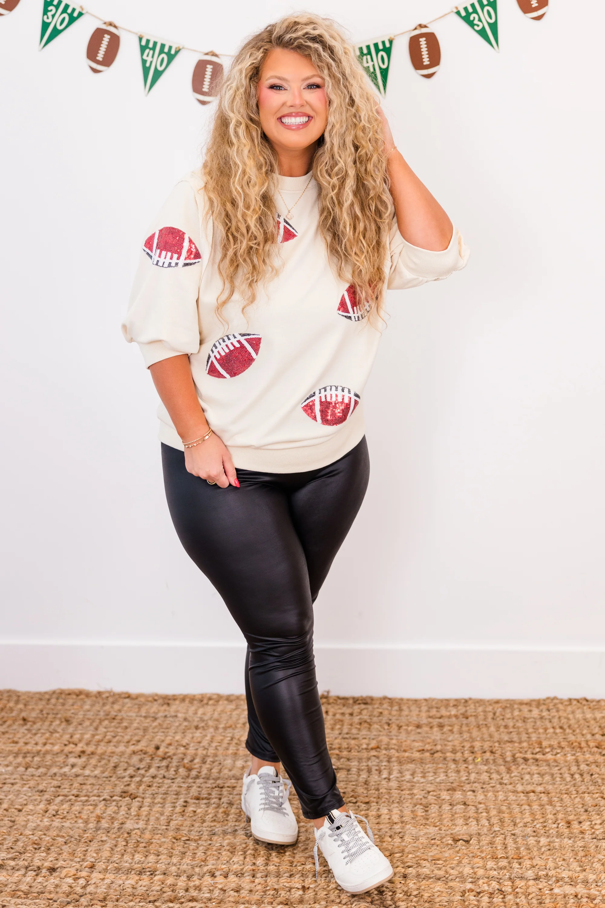 Touchdown Sparkle Top, Ivory - Giverhouse