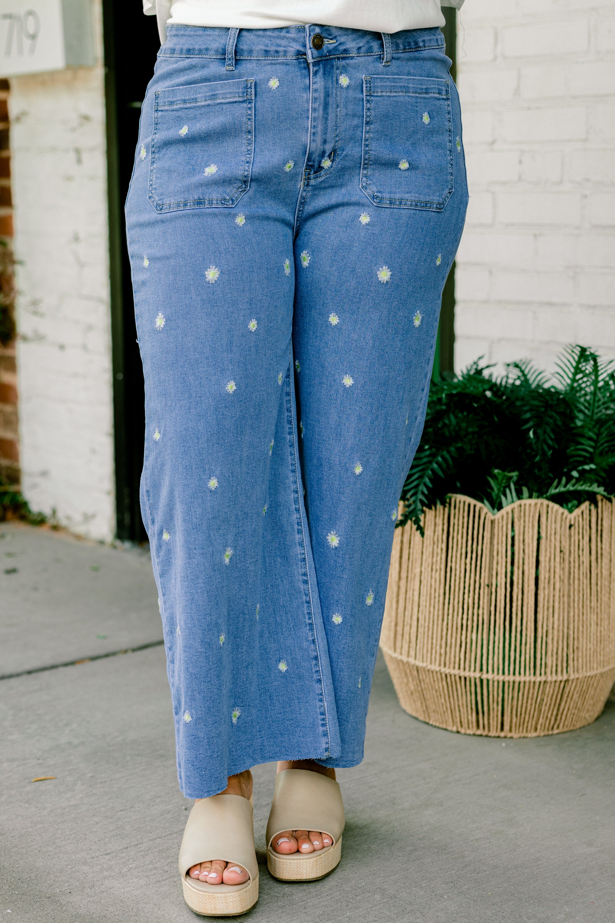 Wash Me Away Jeans, Floral Embroidery - Giverhouse