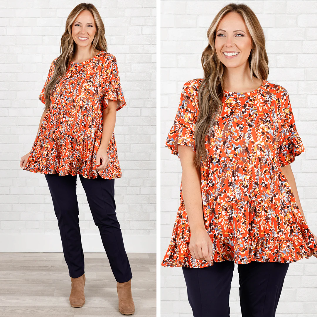 What A Day Top, Orange - Giverhouse