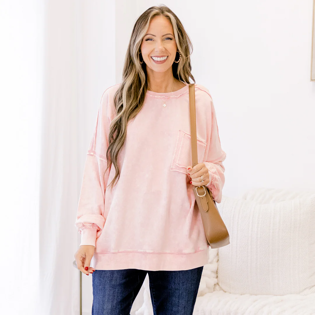 Here With Open Arms Pullover, Pink - Giverhouse