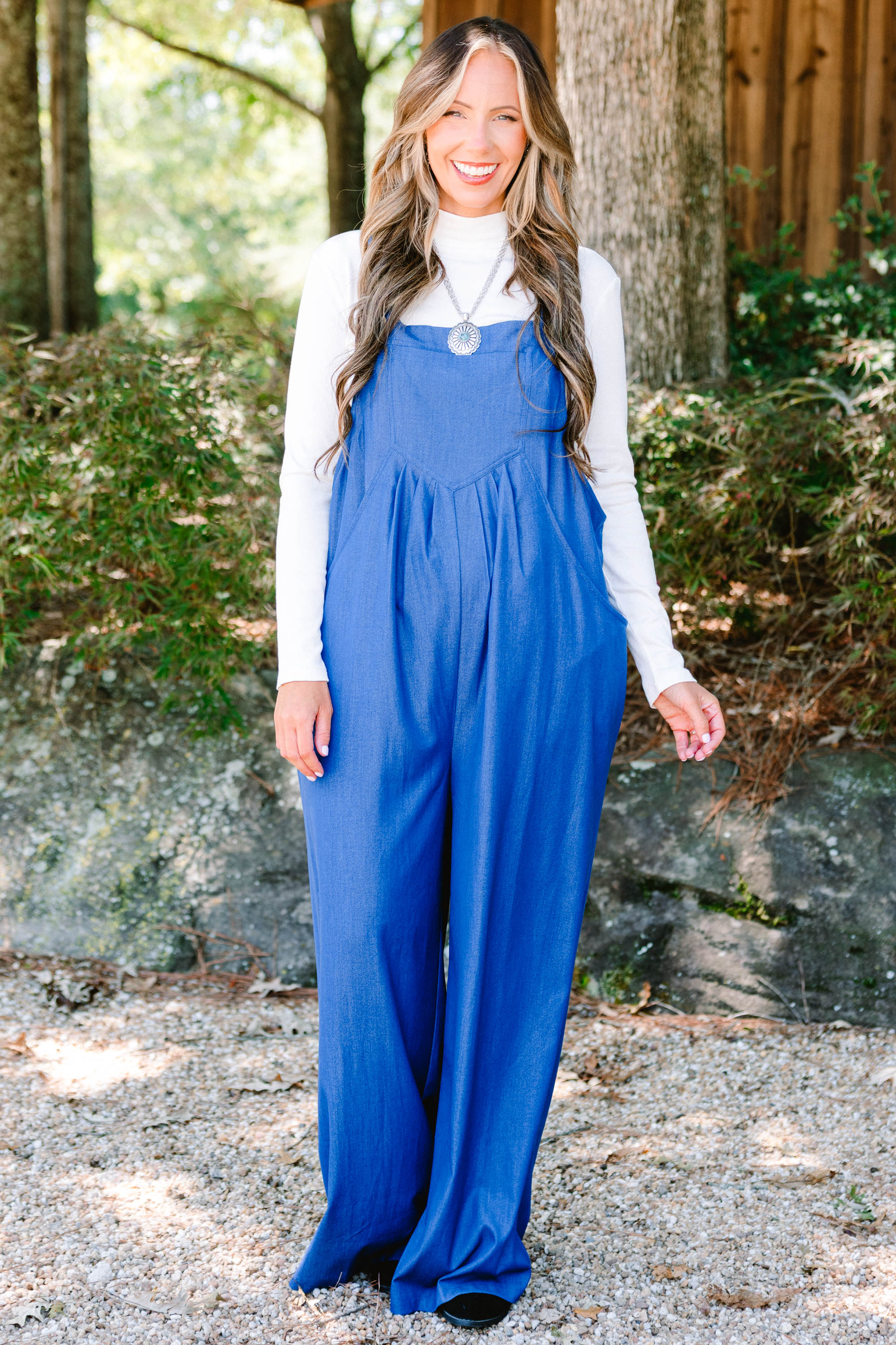 Got To Laugh Jumpsuit, Denim - Giverhouse