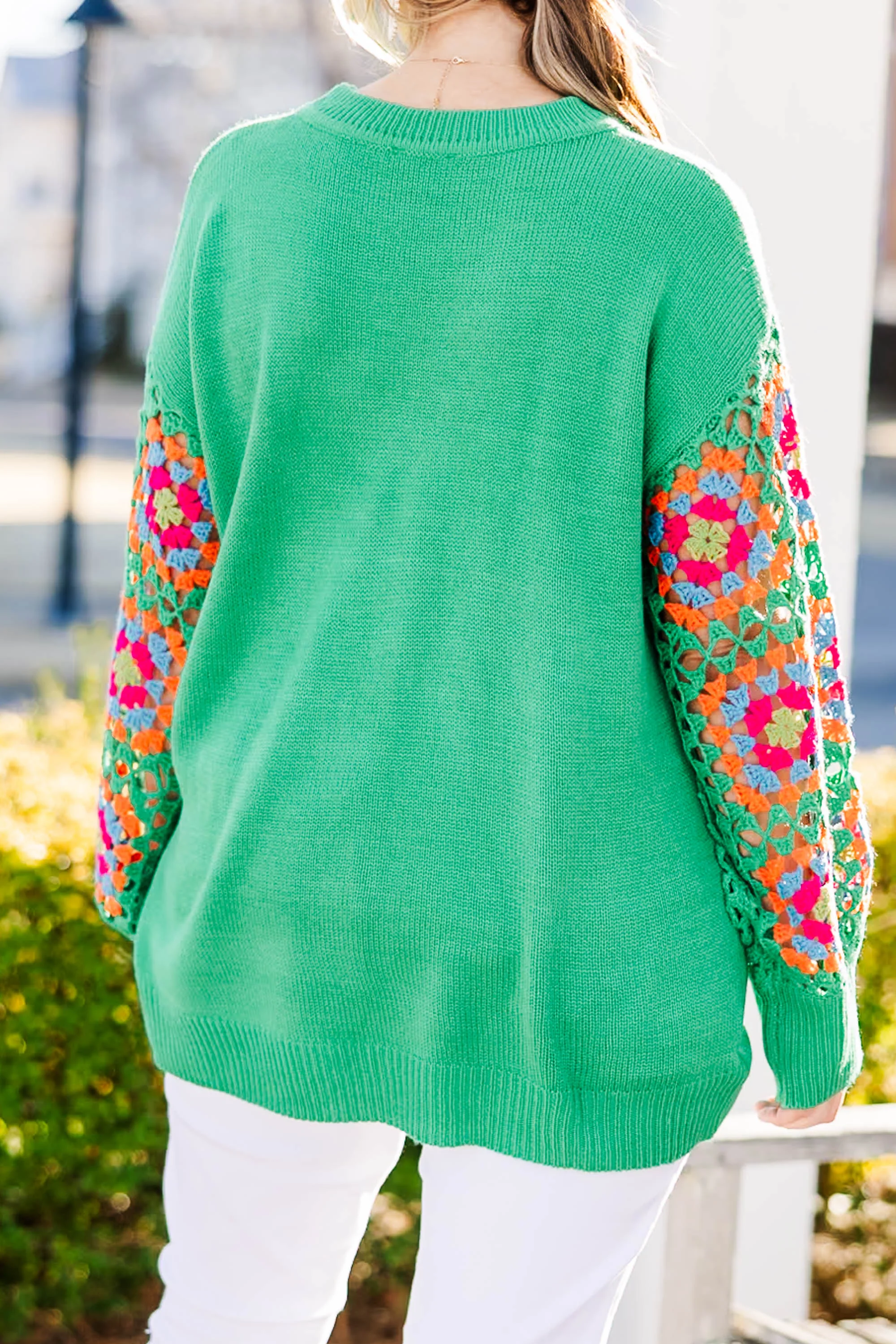 Queen of Peace Sweater, Kelly Green - Giverhouse