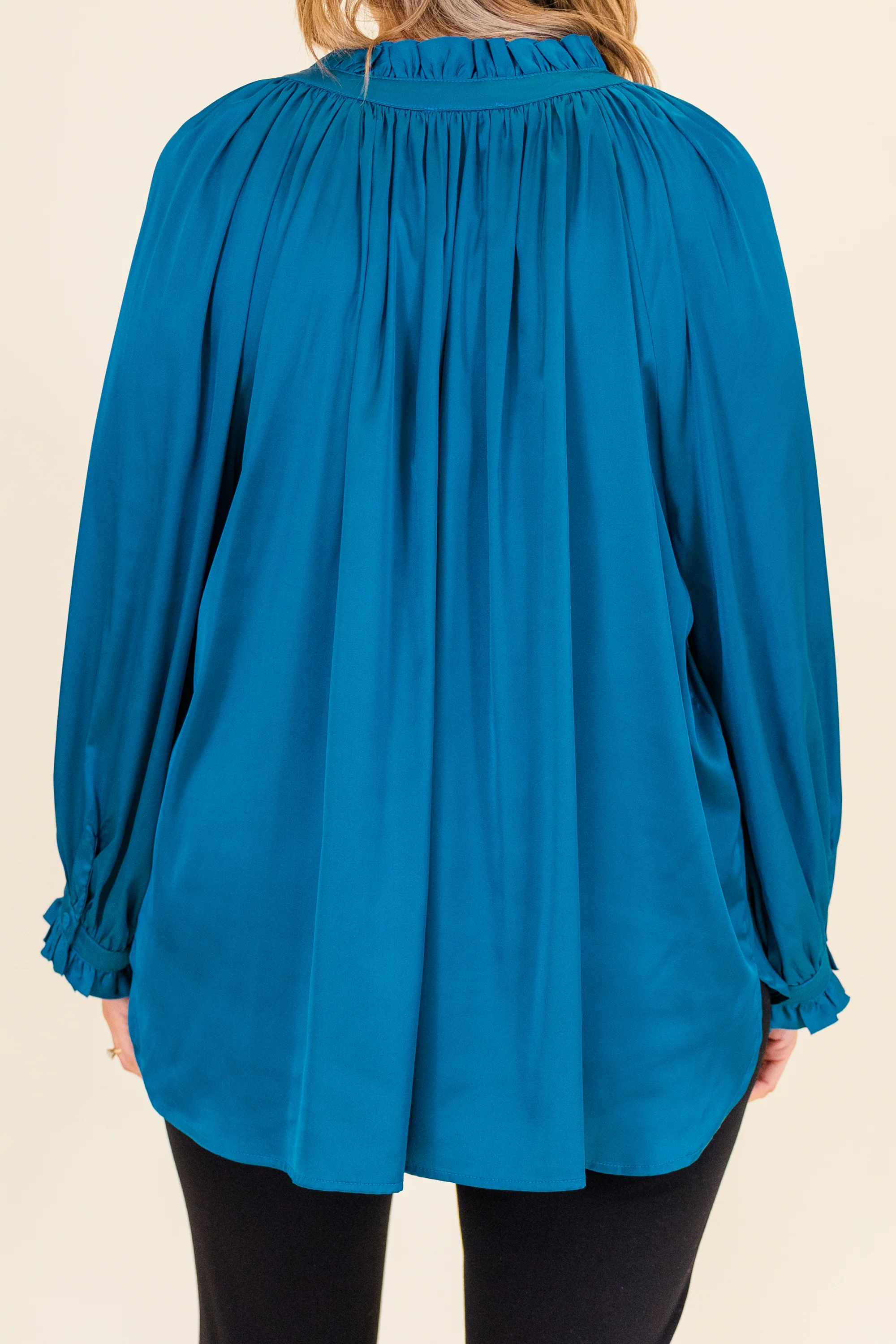 Lagoon Shimmer Blouse, Blue - Giverhouse